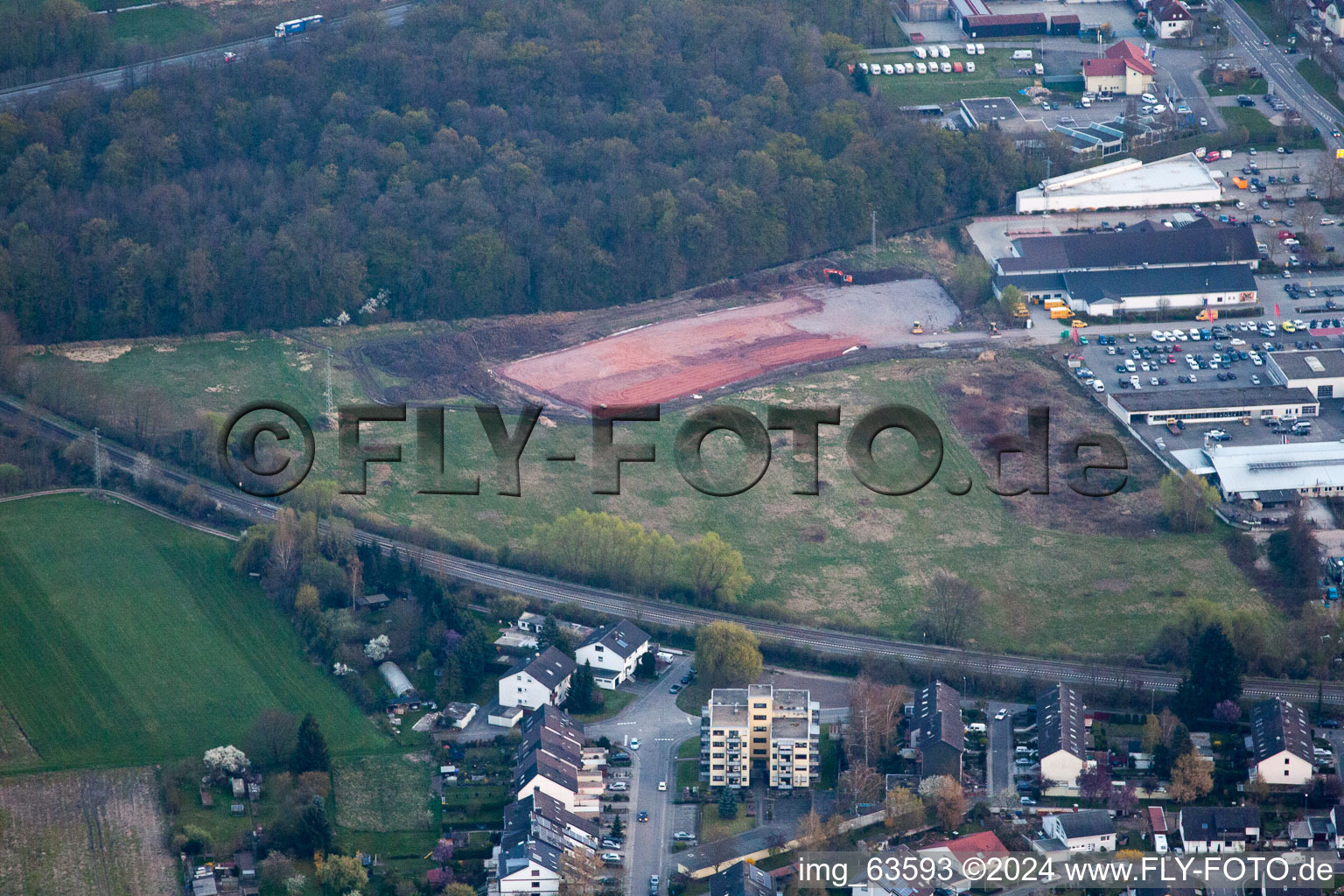 Enregistrement par drone de Nouveau bâtiment Edeka à Kandel dans le département Rhénanie-Palatinat, Allemagne