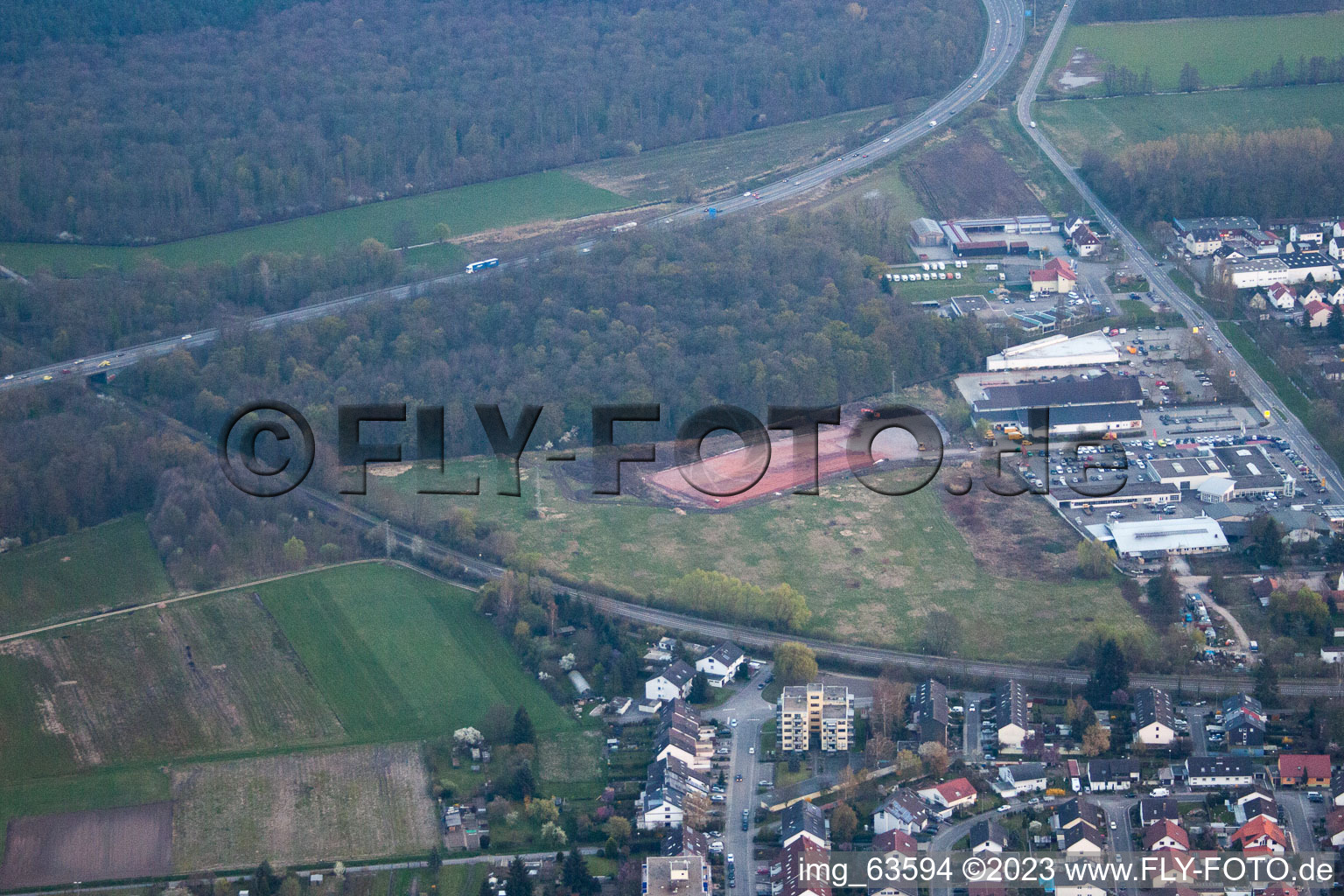 Image drone de Nouveau bâtiment Edeka à Kandel dans le département Rhénanie-Palatinat, Allemagne