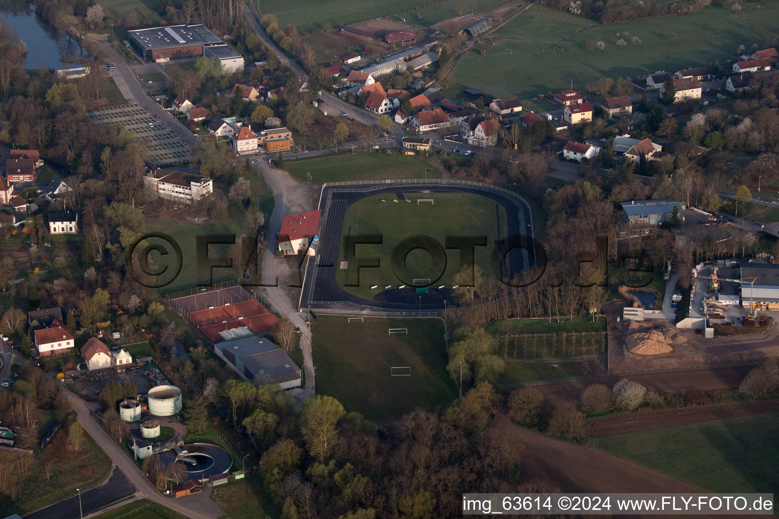 Vue oblique de Lauterbourg dans le département Bas Rhin, France