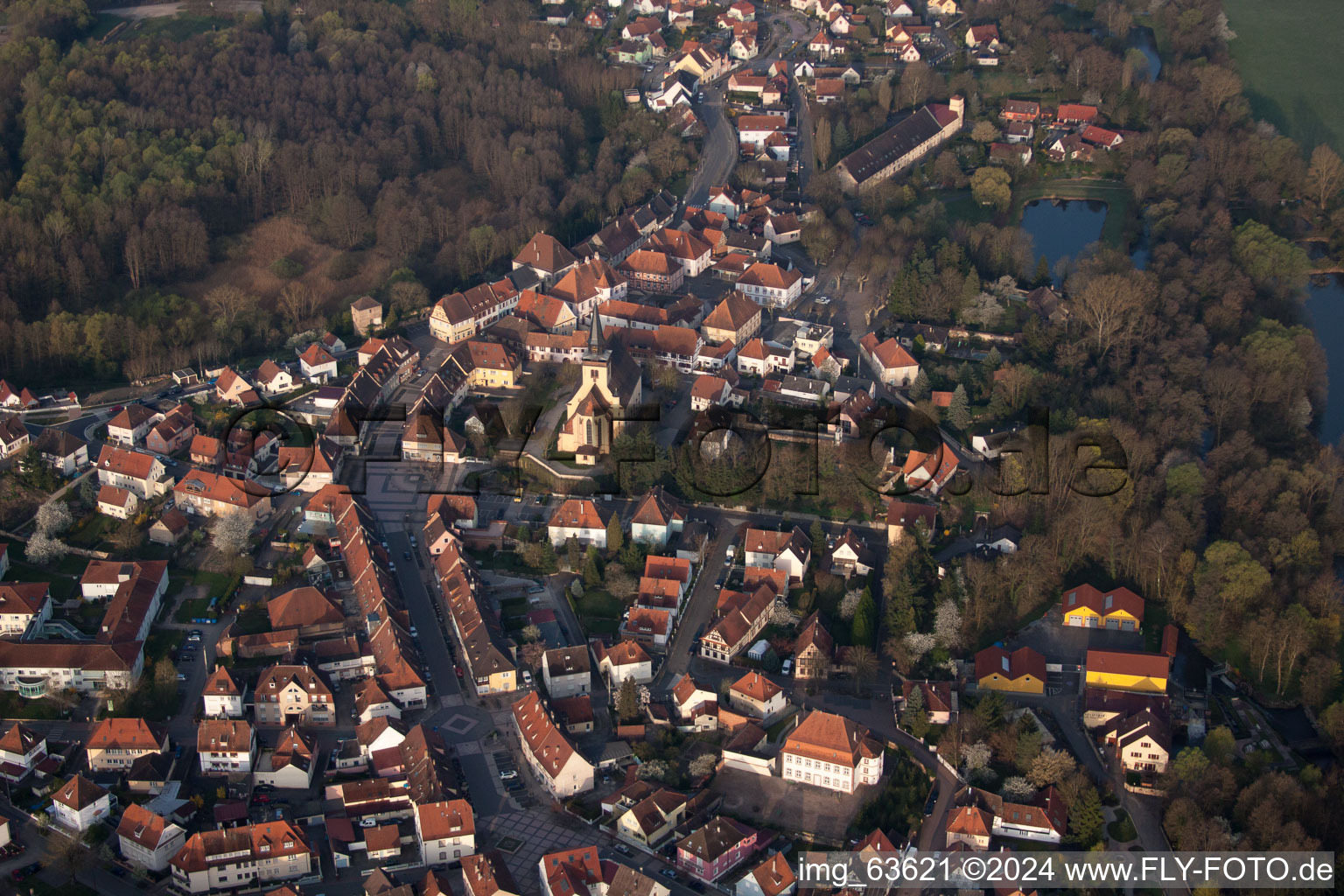 Lauterbourg dans le département Bas Rhin, France d'en haut