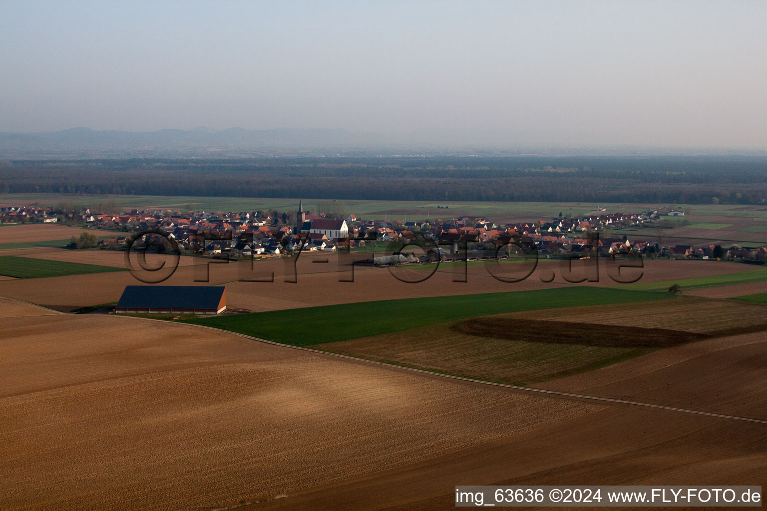 Schleithal dans le département Bas Rhin, France d'en haut