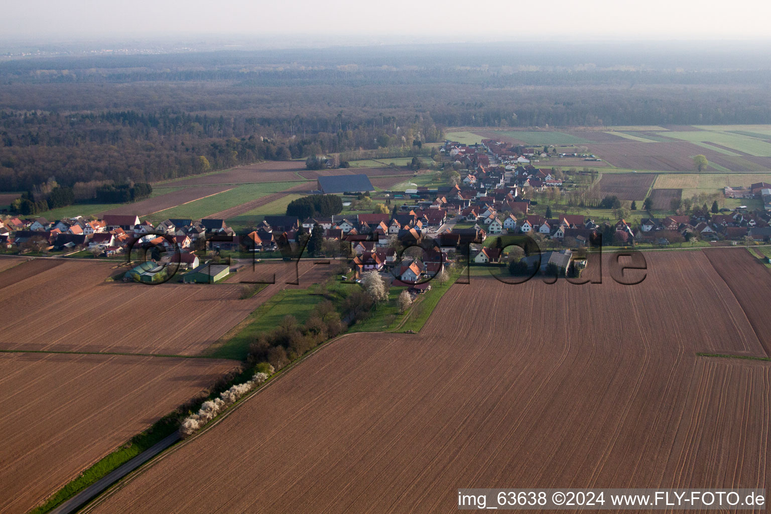 Schleithal dans le département Bas Rhin, France hors des airs