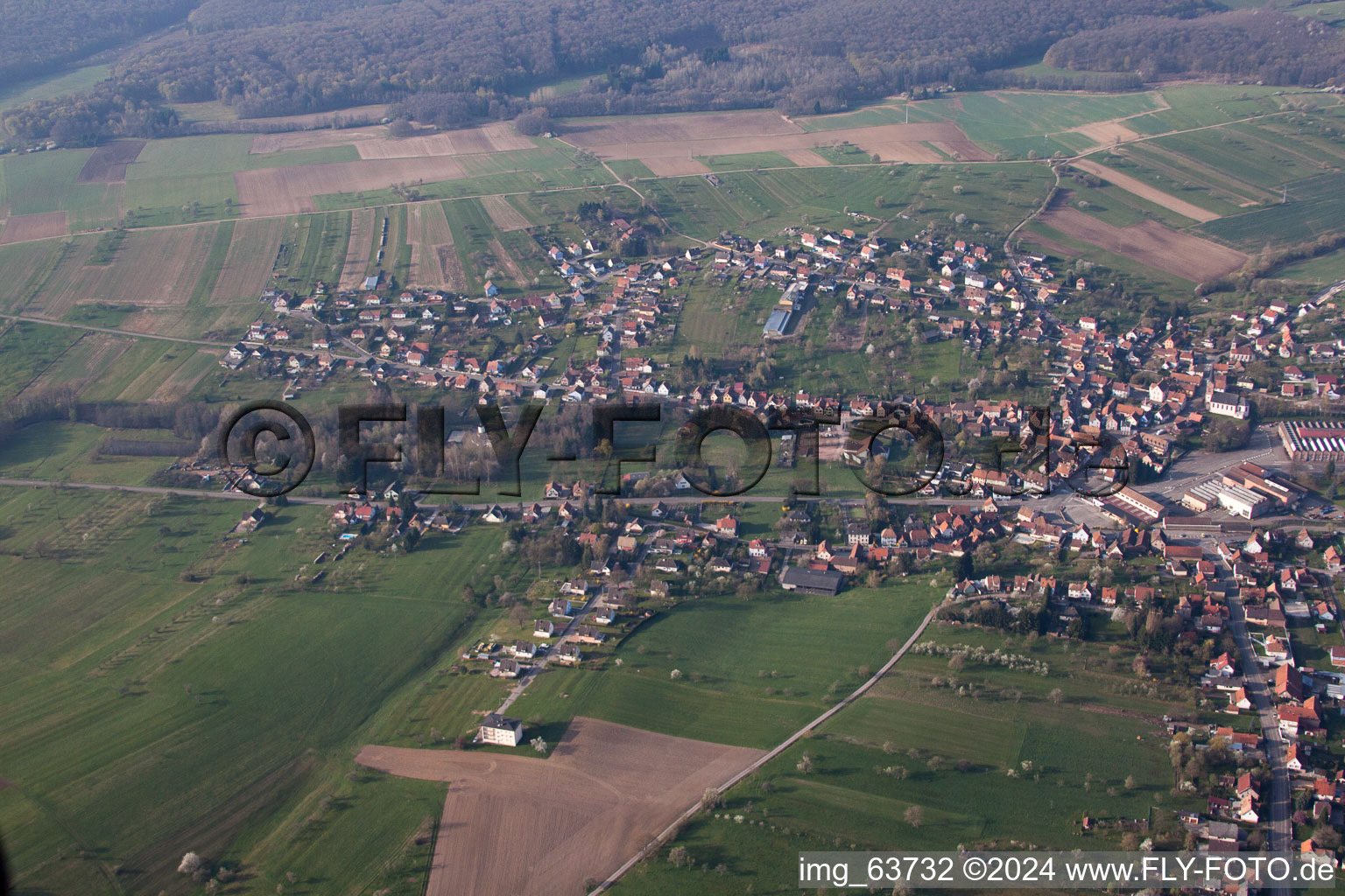 Enregistrement par drone de Oberbronn dans le département Bas Rhin, France