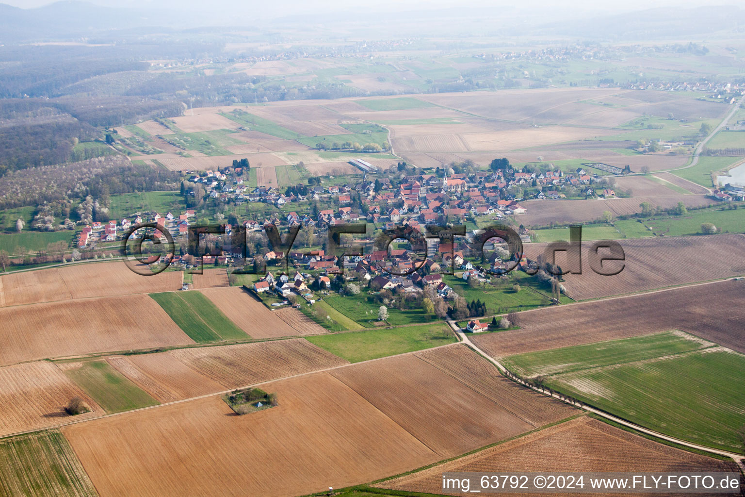 Surbourg dans le département Bas Rhin, France hors des airs