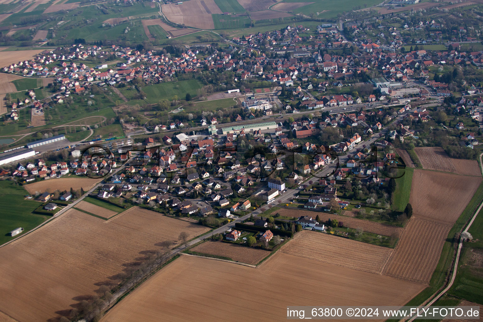 Soultz-sous-Forêts dans le département Bas Rhin, France vue d'en haut