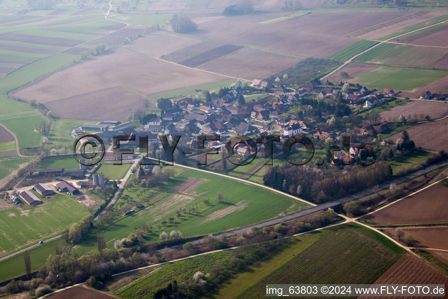 Soultz-sous-Forêts dans le département Bas Rhin, France depuis l'avion