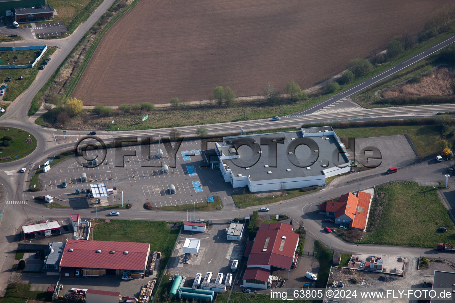 Reimerswiller dans le département Bas Rhin, France depuis l'avion