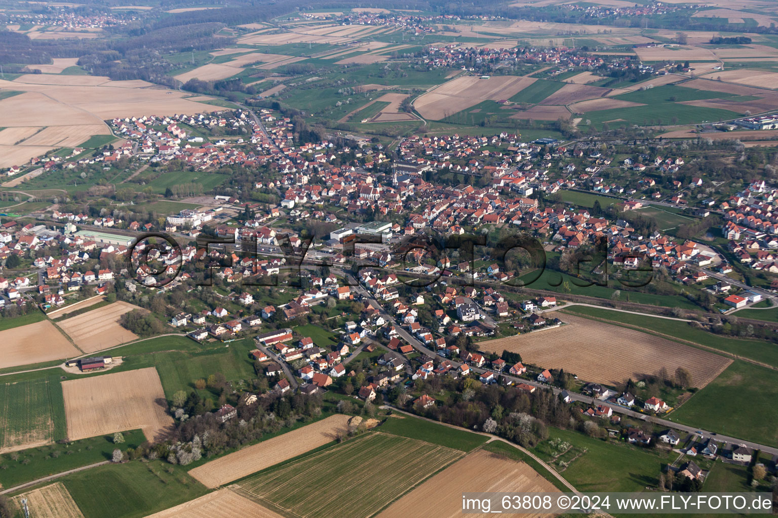 Enregistrement par drone de Reimerswiller dans le département Bas Rhin, France