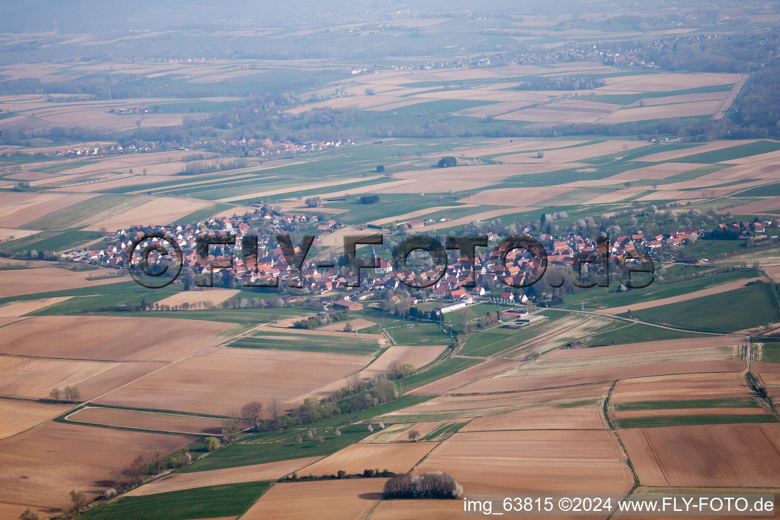 Hoffen dans le département Bas Rhin, France d'en haut