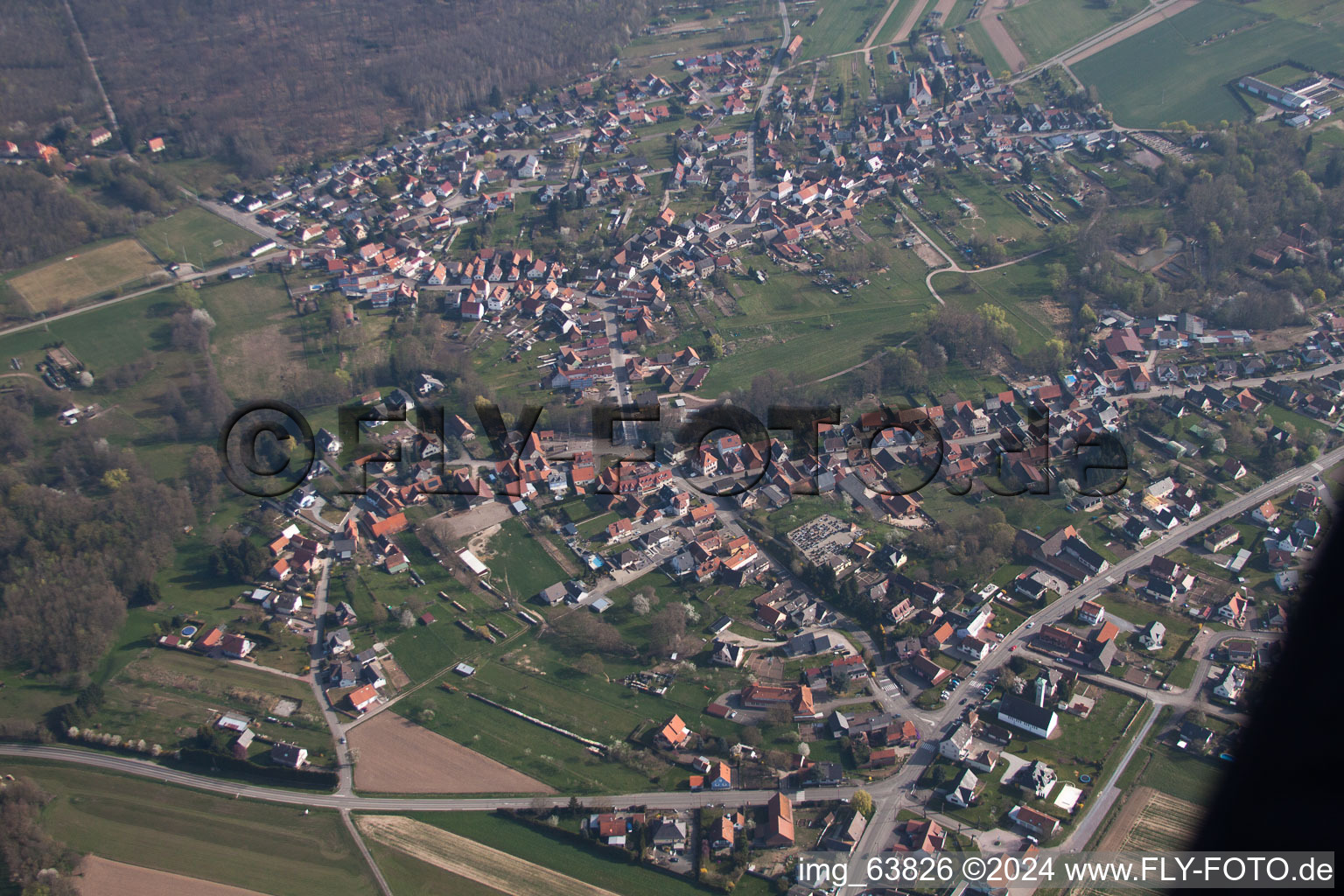 Scheibenhardt dans le département Rhénanie-Palatinat, Allemagne vue du ciel