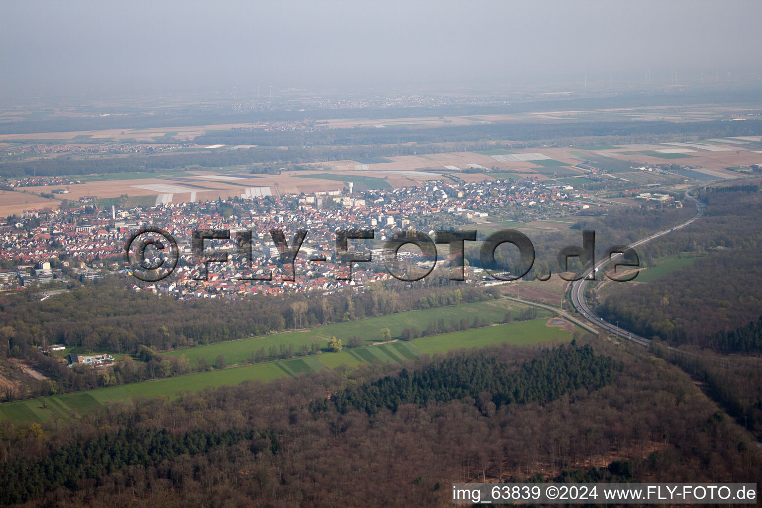 Kandel dans le département Rhénanie-Palatinat, Allemagne d'en haut