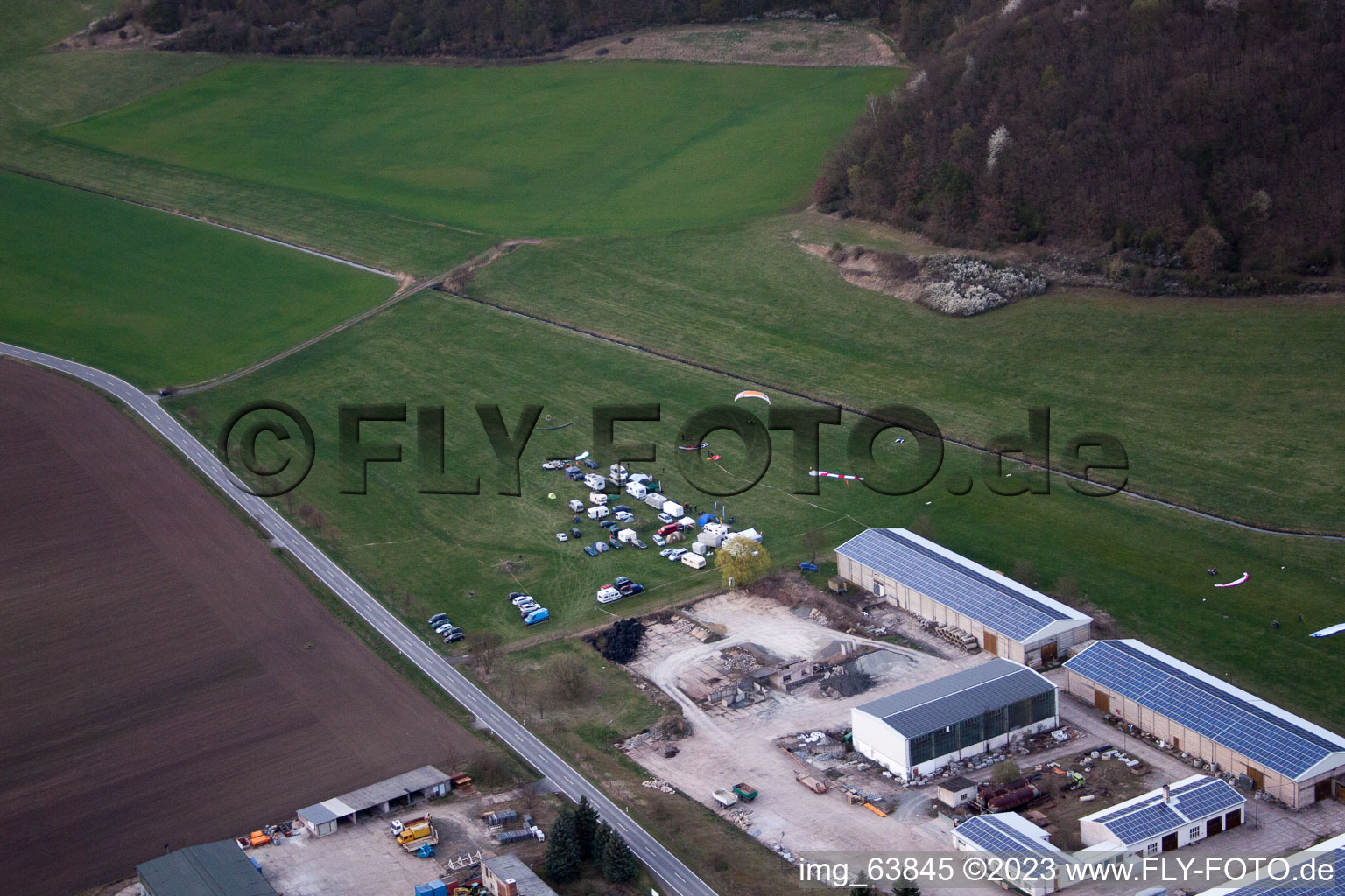 Vue aérienne de Lieu UL à Westhausen dans le département Thuringe, Allemagne