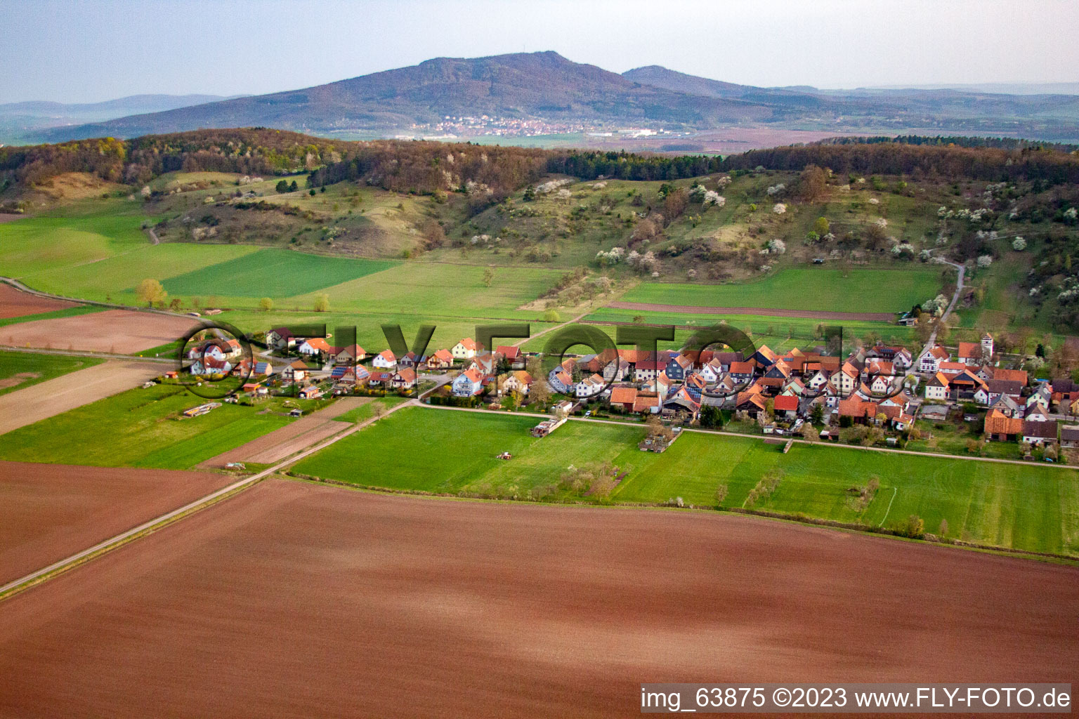 Vue aérienne de Mauvais genre à Schlechtsart dans le département Thuringe, Allemagne