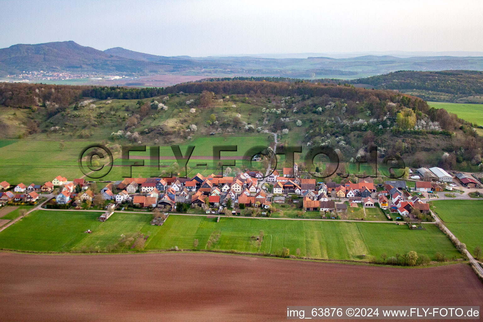 Vue aérienne de Mauvais genre à Schlechtsart dans le département Thuringe, Allemagne