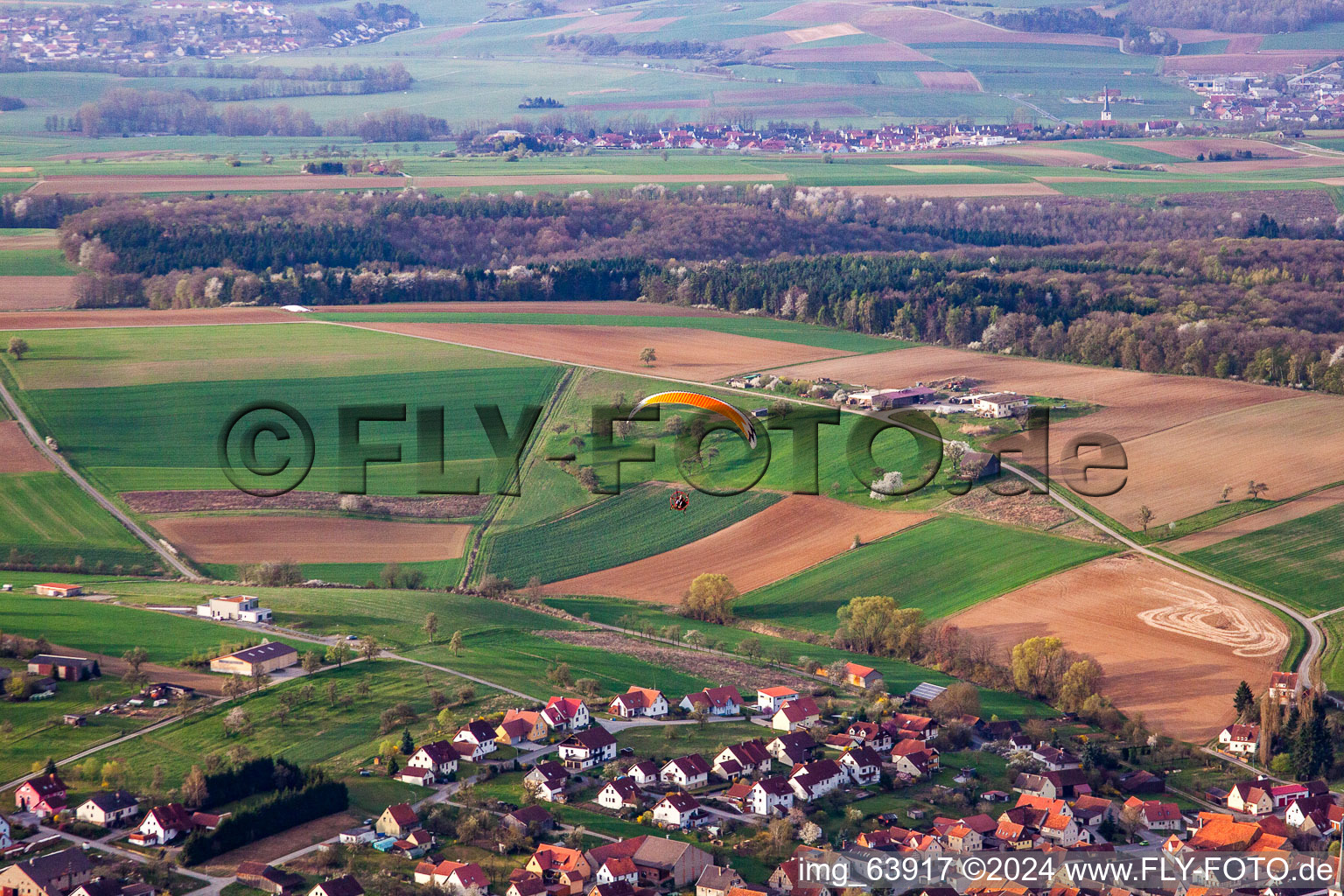 Photographie aérienne de Wargolshausen dans le département Bavière, Allemagne