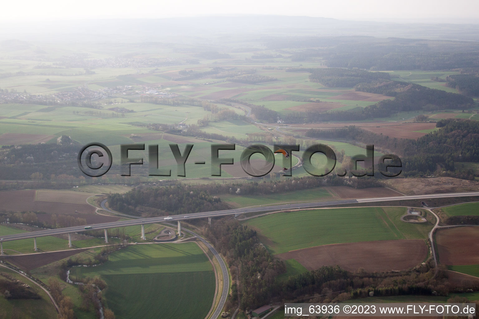 Photographie aérienne de Hollstadt dans le département Bavière, Allemagne
