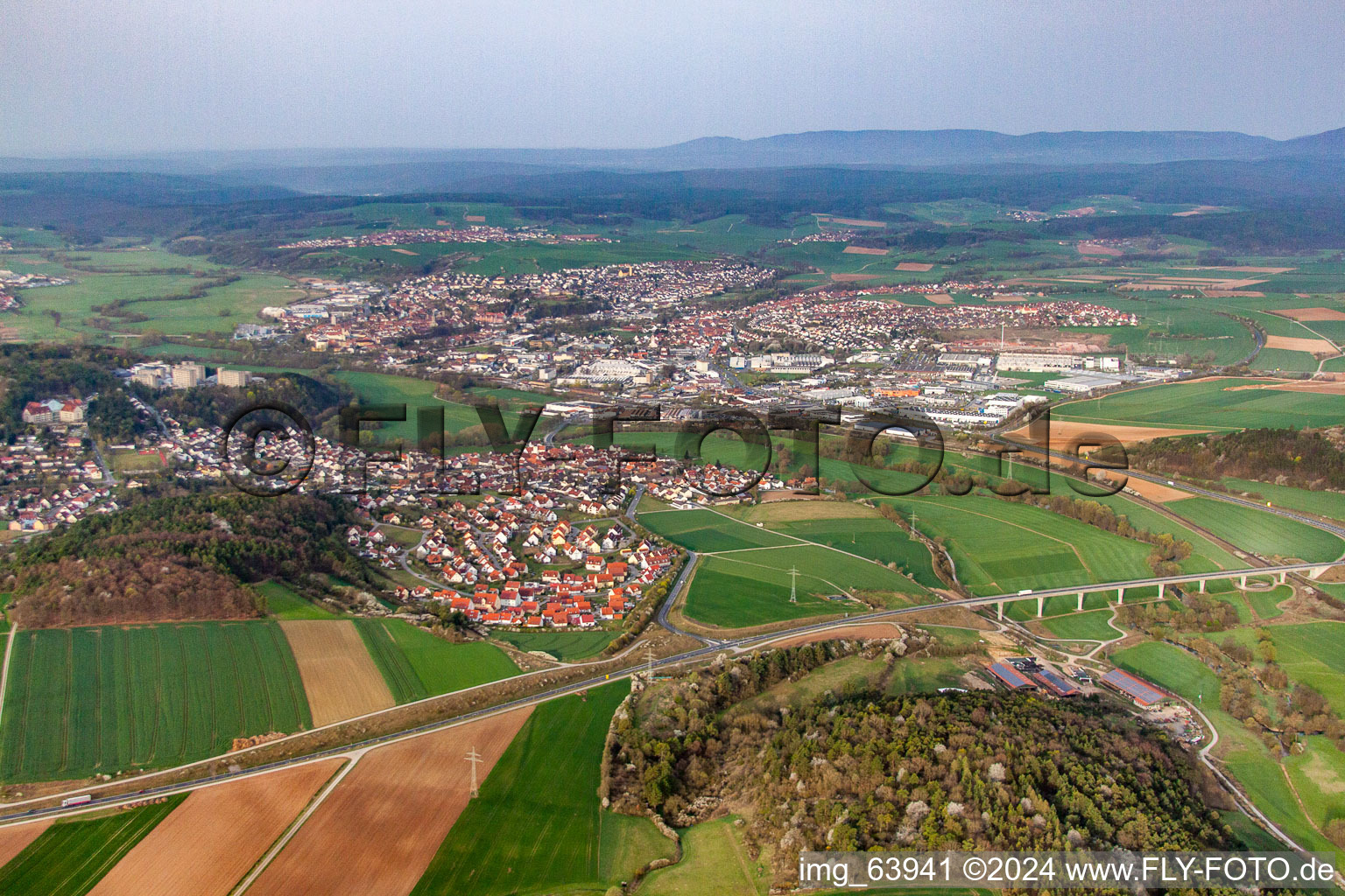 Vue aérienne de Quartier Herschfeld in Bad Neustadt an der Saale dans le département Bavière, Allemagne