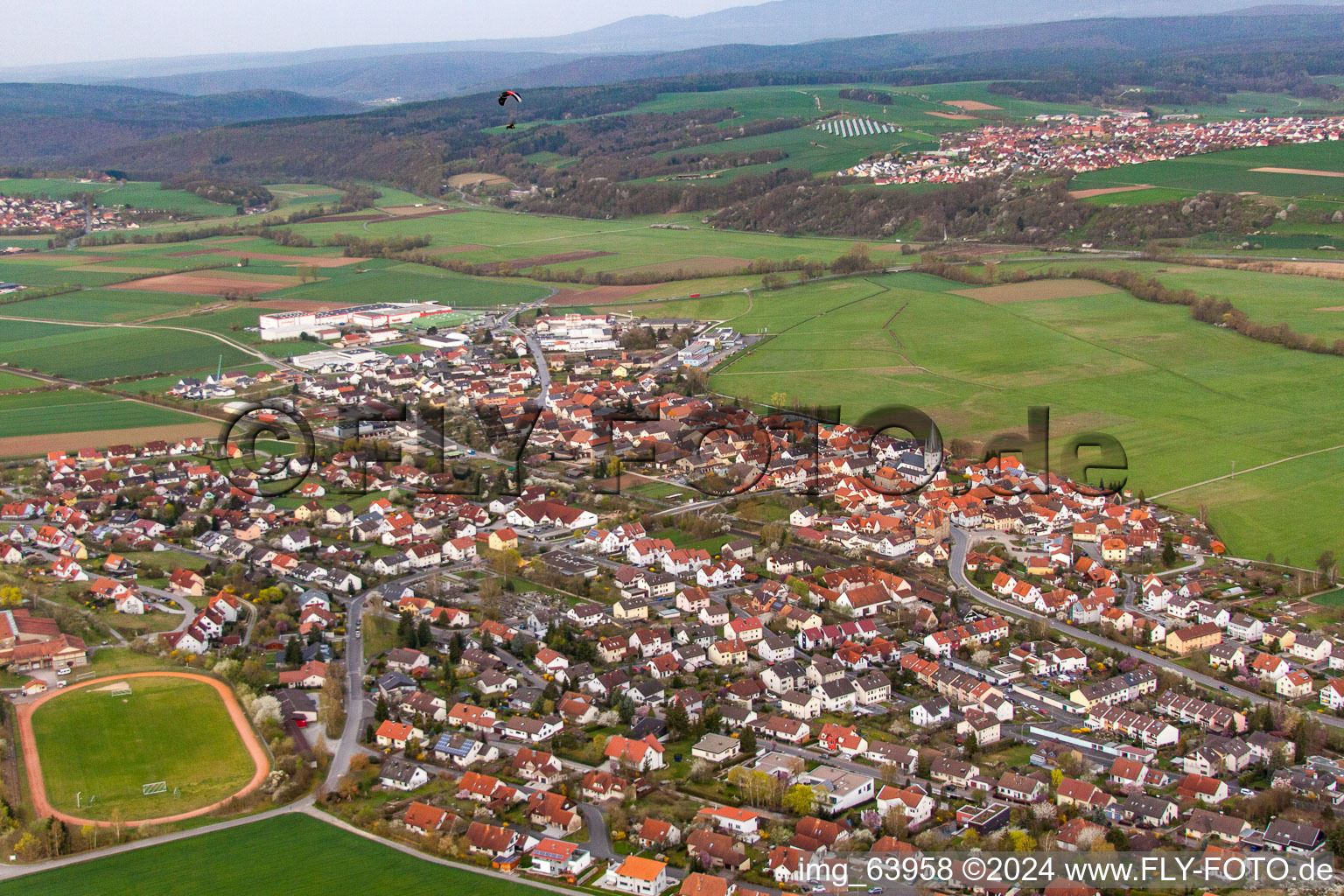 Vue aérienne de Salz dans le département Bavière, Allemagne