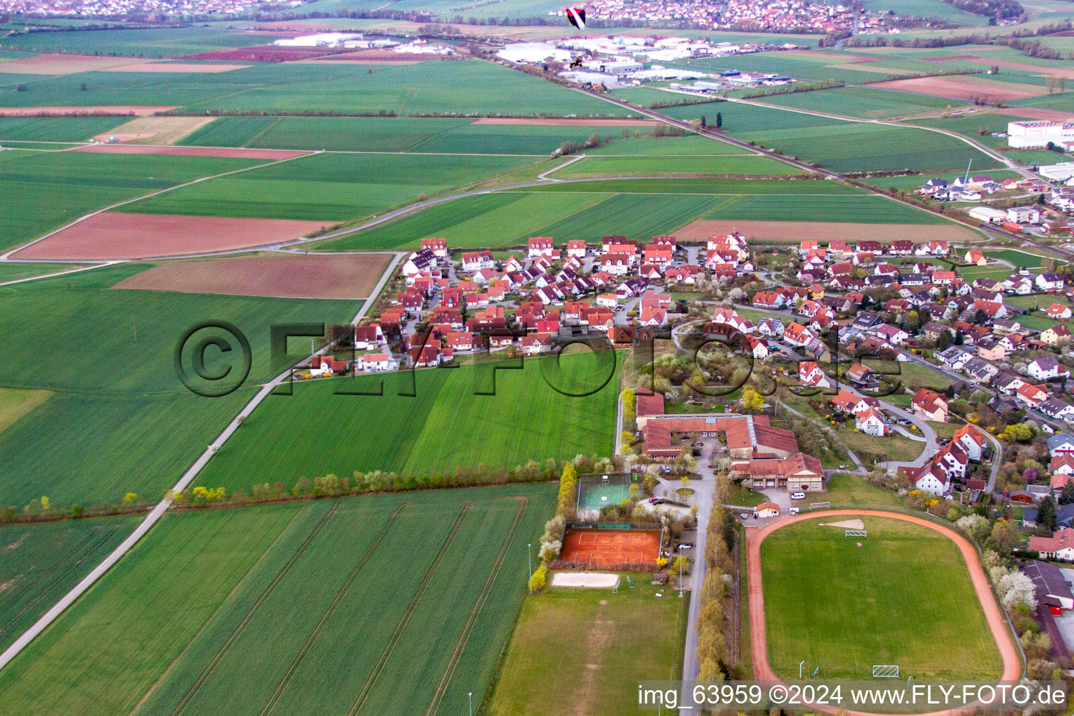 Vue aérienne de Salz dans le département Bavière, Allemagne