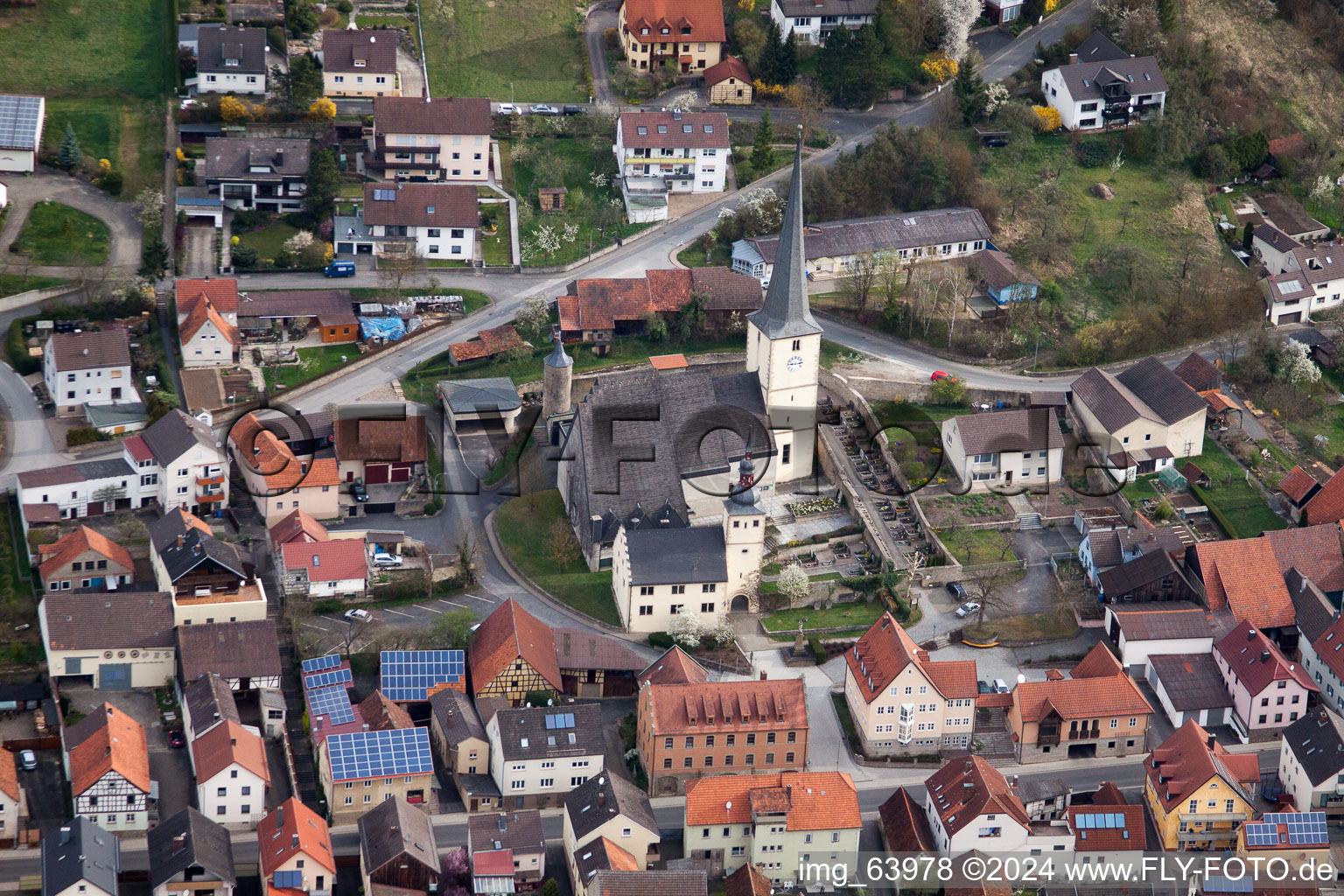 Hollstadt dans le département Bavière, Allemagne hors des airs