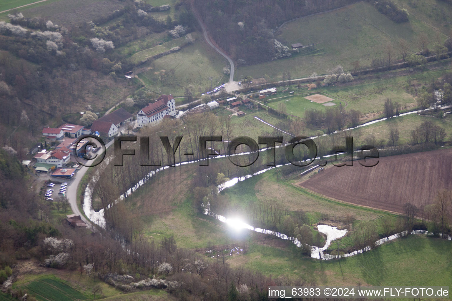 Hollstadt dans le département Bavière, Allemagne vue du ciel