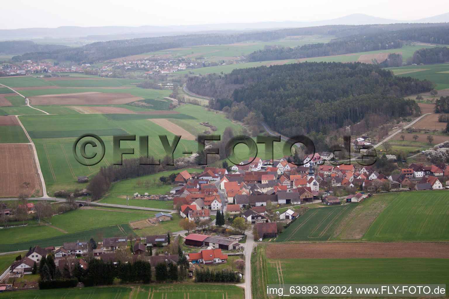 Vue aérienne de Bahra dans le département Bavière, Allemagne