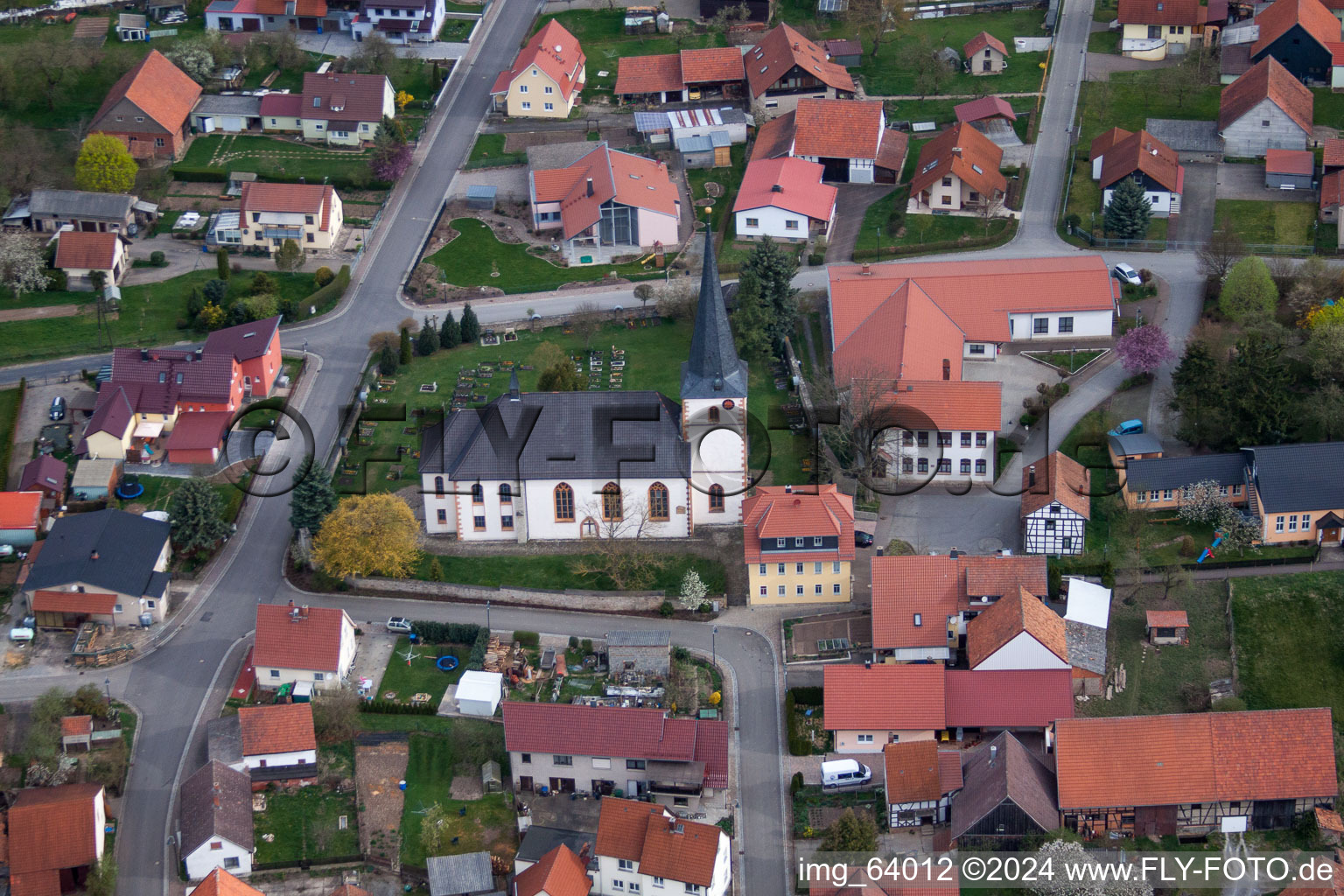 Vue aérienne de Quartier de Queienfeld à Grabfeld dans le département Thuringe, Allemagne