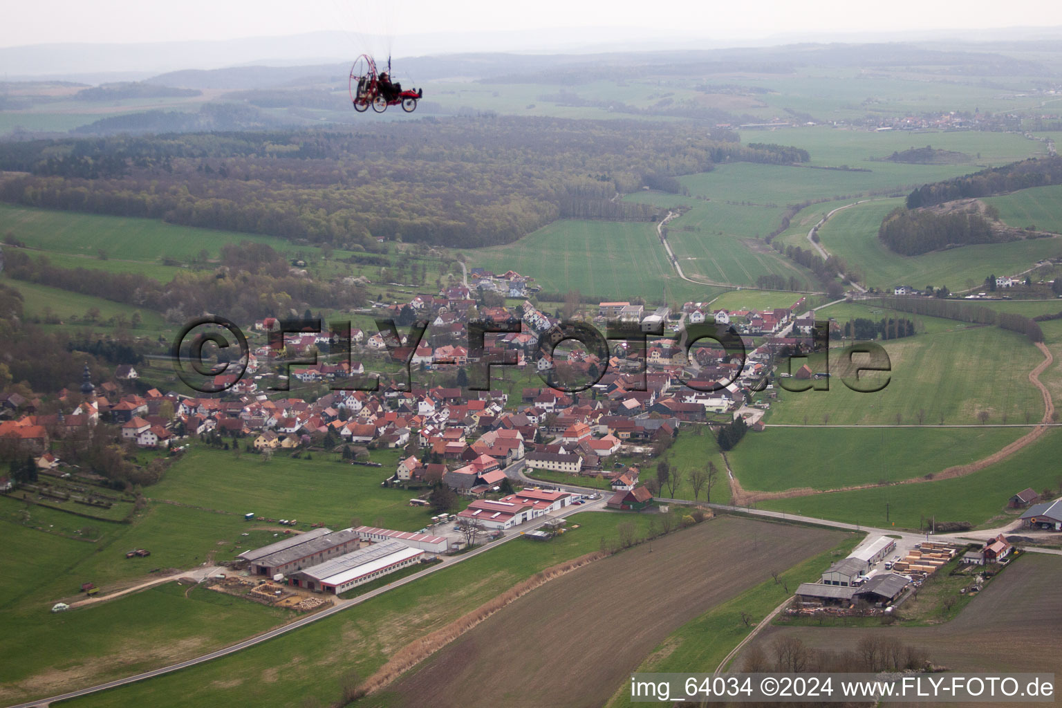 Vue d'oiseau de Roth dans le département Thuringe, Allemagne