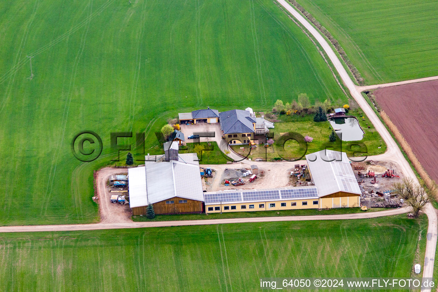 Vue aérienne de Streufdorf dans le département Thuringe, Allemagne