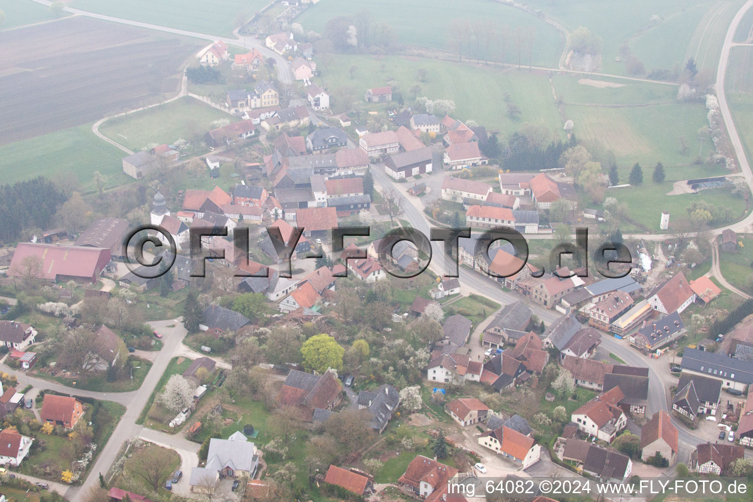 Vue oblique de Itzgrund dans le département Bavière, Allemagne