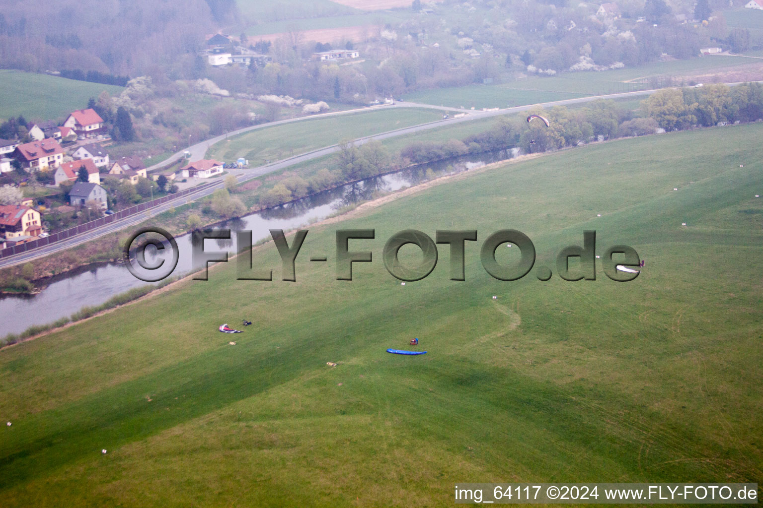 Vue aérienne de Aire de glisse à Lichtenfels dans le département Bavière, Allemagne