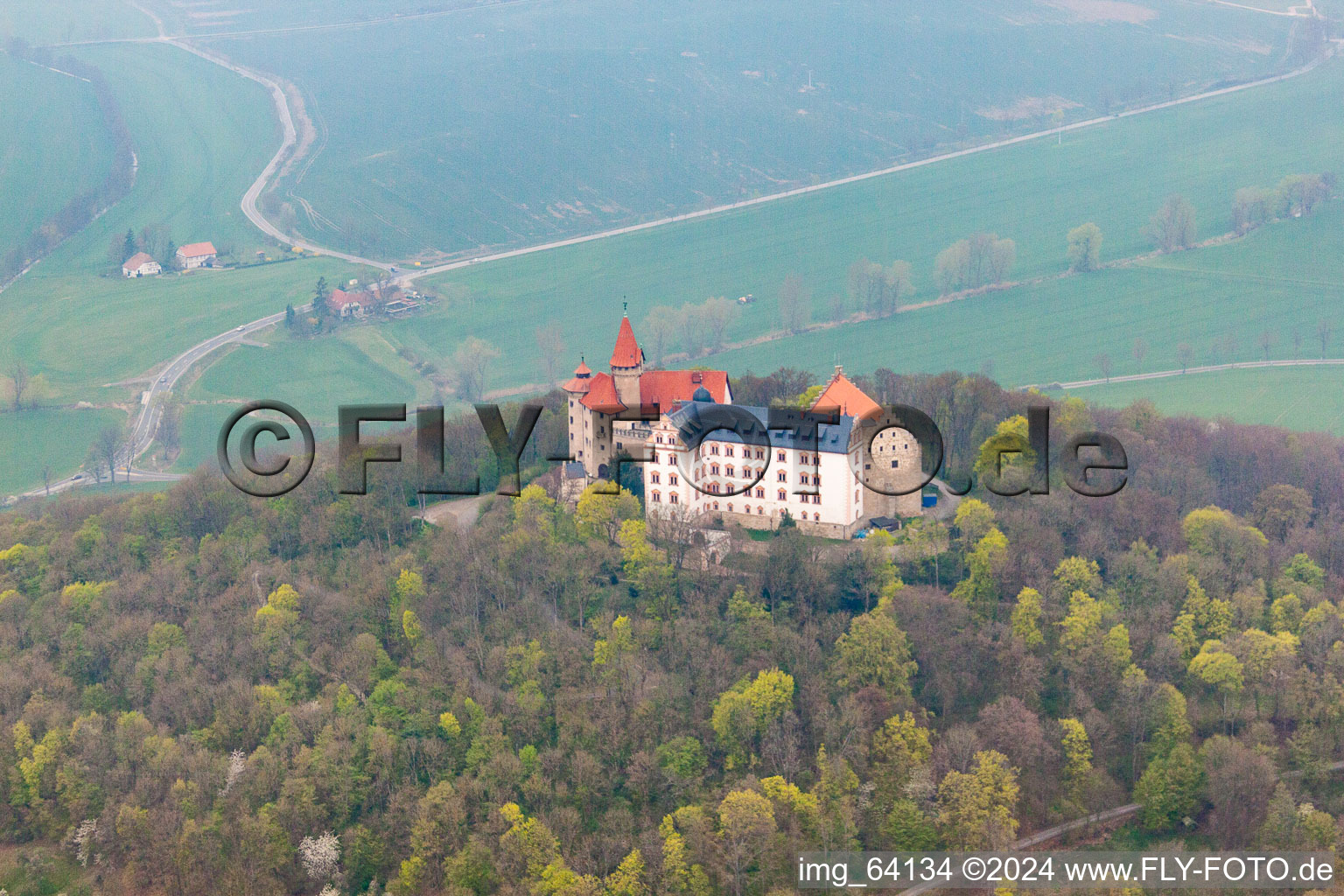 Vue aérienne de Château Heldburg à Heldburg dans le département Thuringe, Allemagne