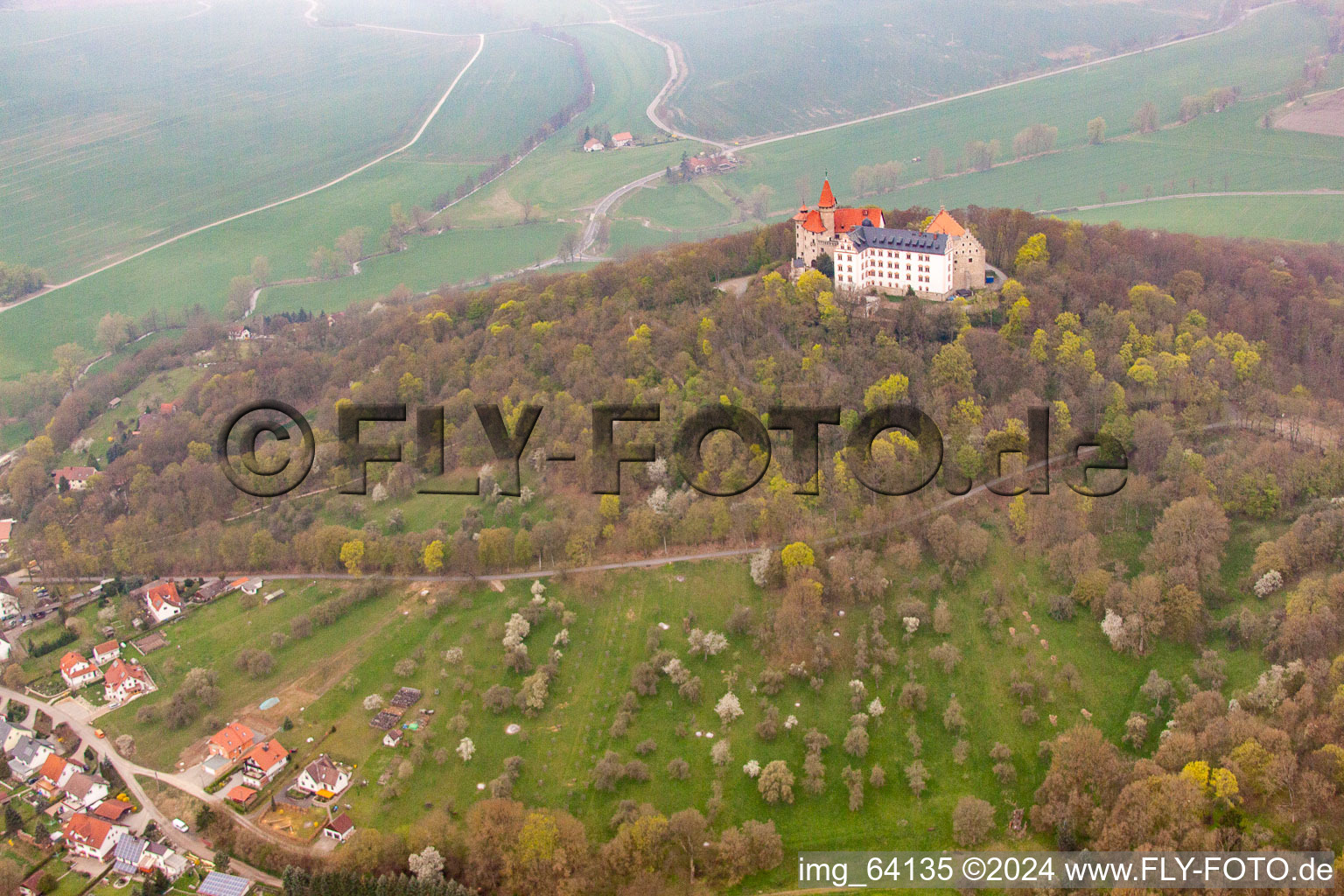 Vue aérienne de Château Heldburg à Heldburg dans le département Thuringe, Allemagne