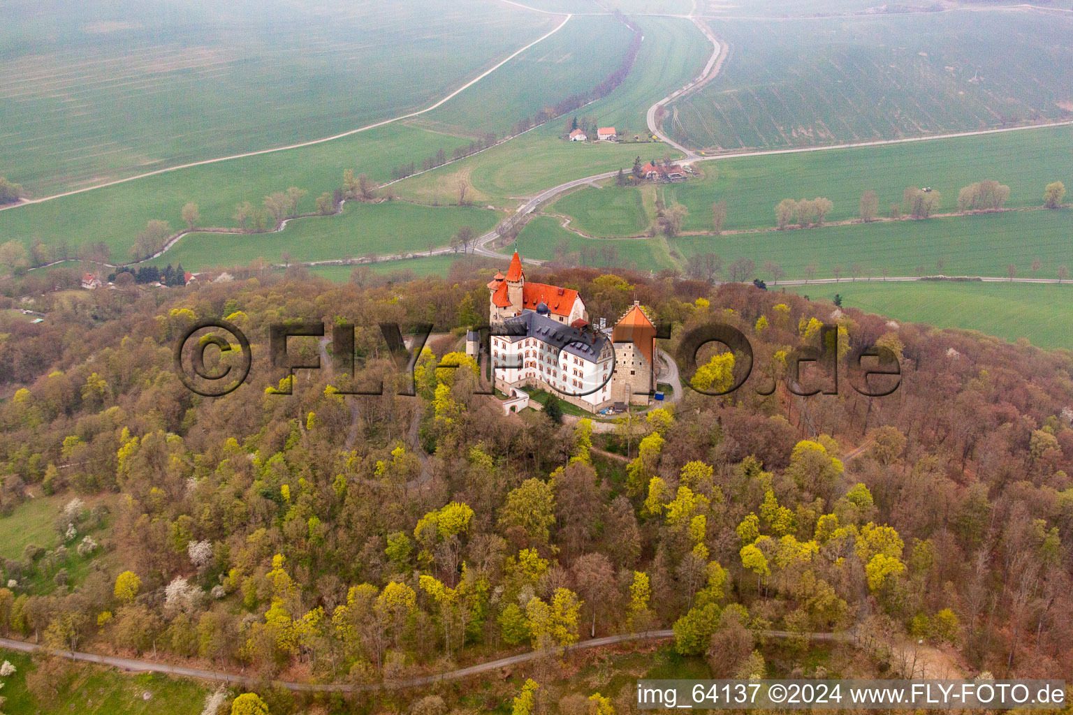 Photographie aérienne de Château Heldburg à Heldburg dans le département Thuringe, Allemagne