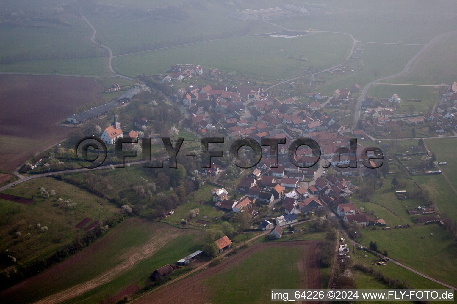 Vue aérienne de Rieth dans le département Thuringe, Allemagne