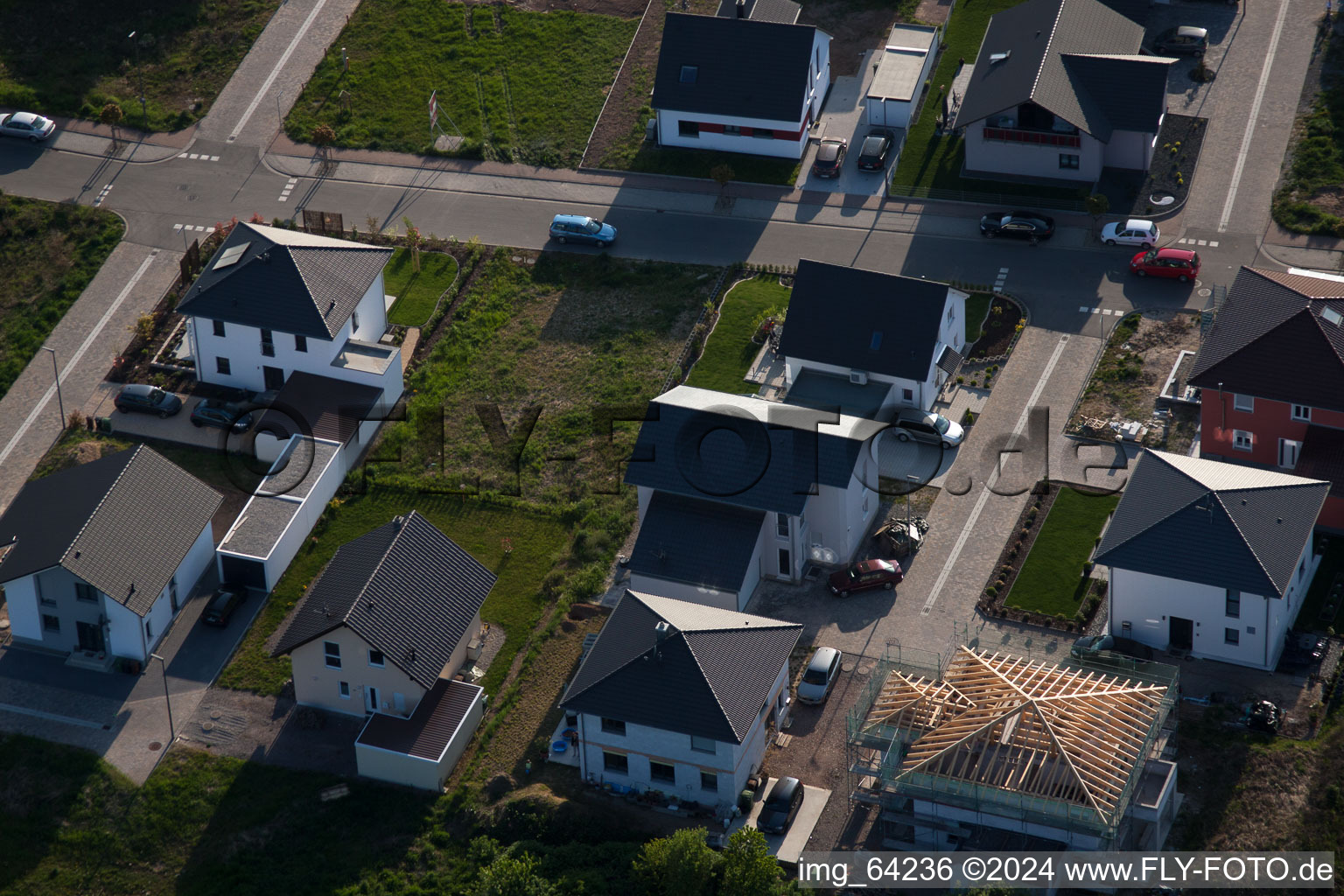 Photographie aérienne de Nouvelle zone de développement à l'est à Minfeld dans le département Rhénanie-Palatinat, Allemagne