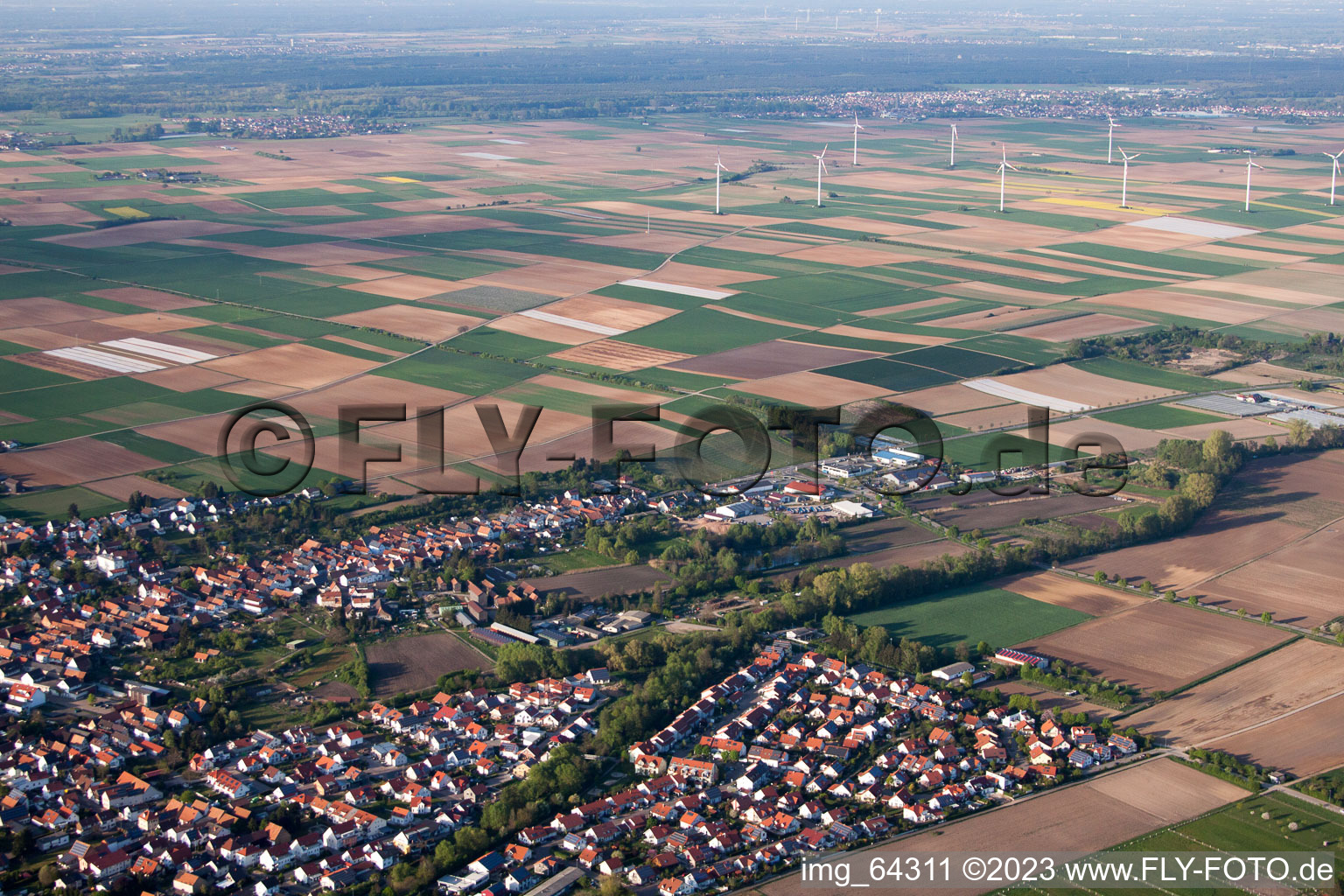 Vue aérienne de Quartier Herxheim in Herxheim bei Landau dans le département Rhénanie-Palatinat, Allemagne