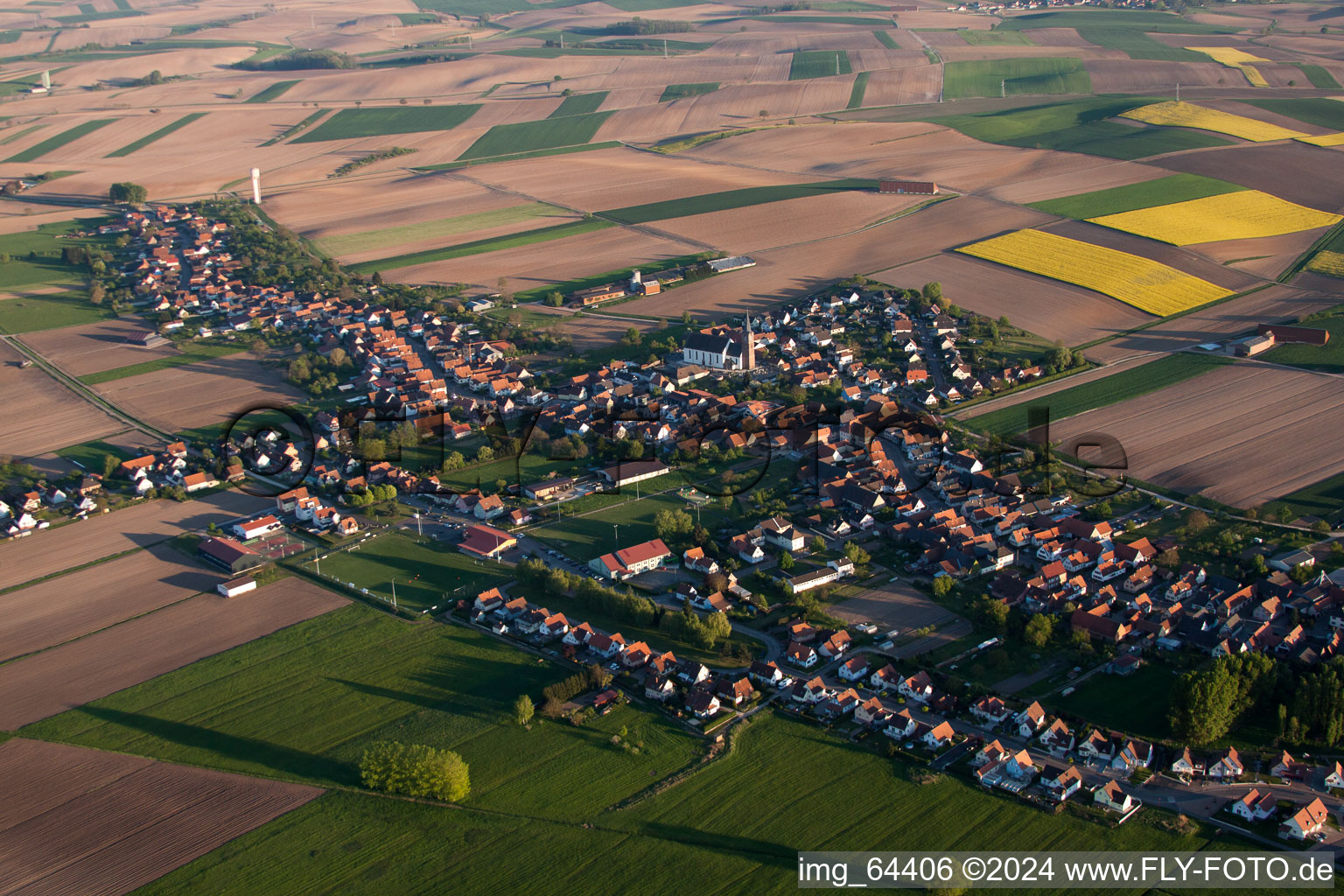 Schleithal dans le département Bas Rhin, France vue du ciel