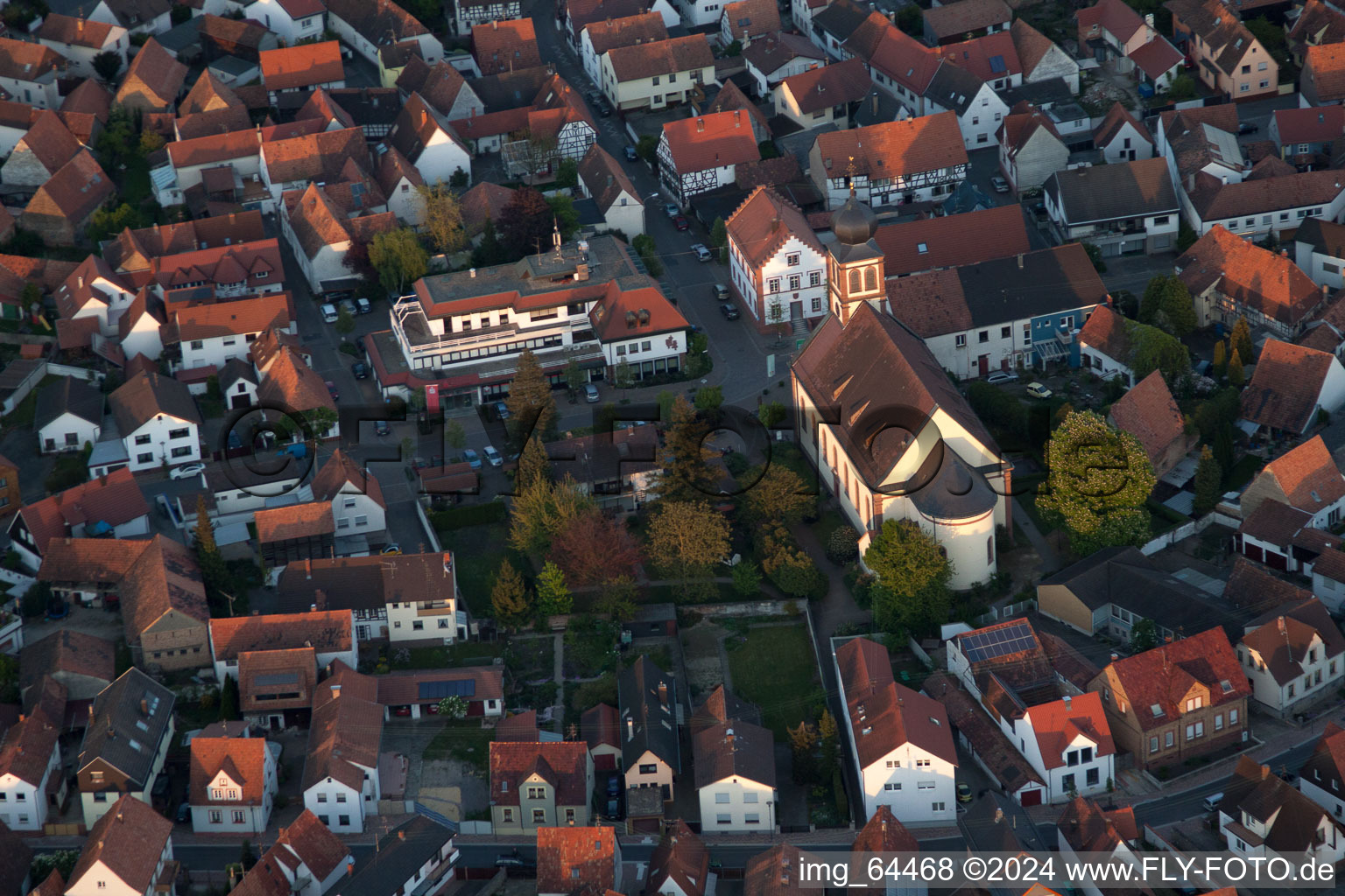 Vue d'oiseau de Hagenbach dans le département Rhénanie-Palatinat, Allemagne