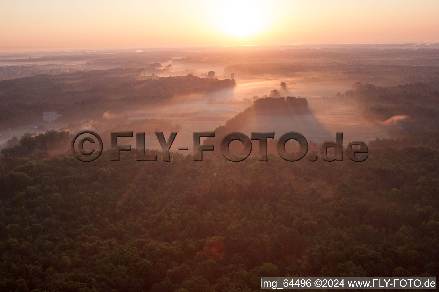 Vallée d'Otterbachtal à Minfeld dans le département Rhénanie-Palatinat, Allemagne d'en haut