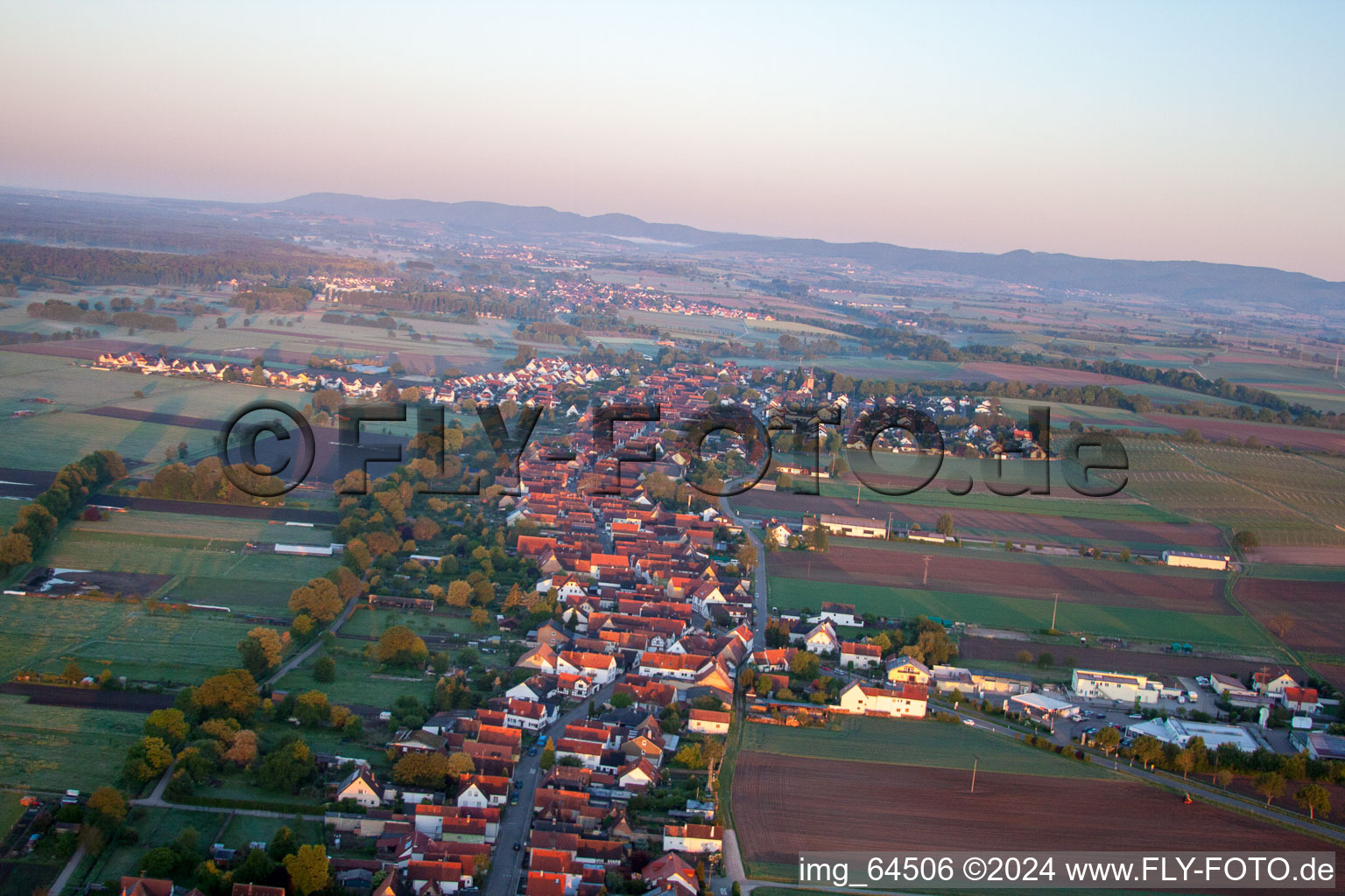 Photographie aérienne de Freckenfeld dans le département Rhénanie-Palatinat, Allemagne