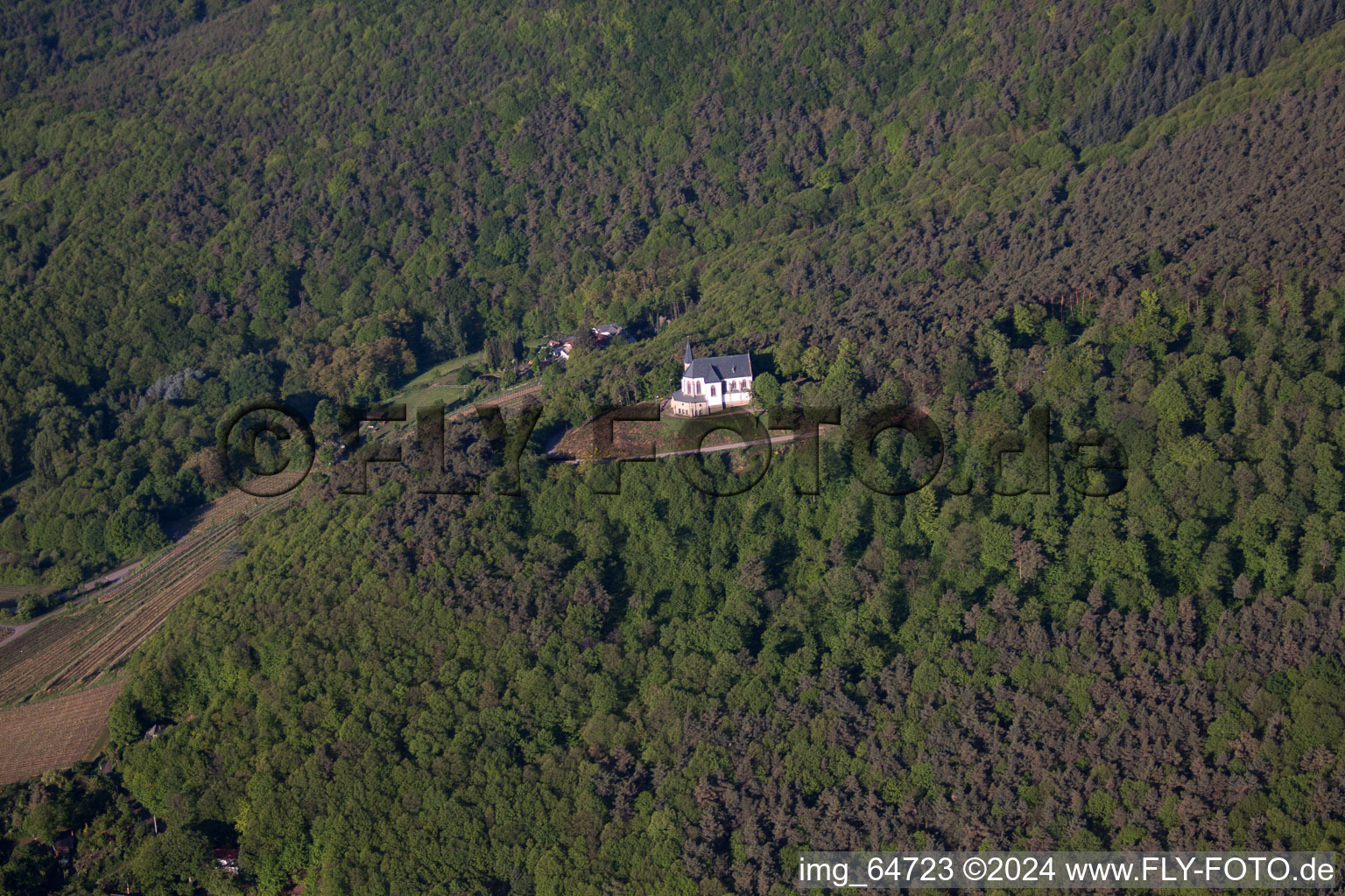 Vue oblique de Burrweiler dans le département Rhénanie-Palatinat, Allemagne