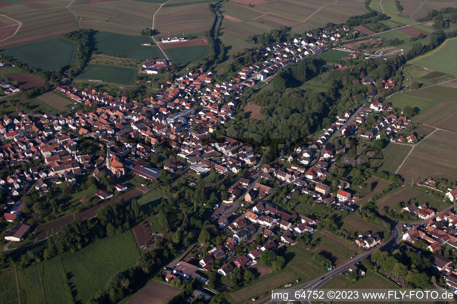 Vue oblique de Quartier Ingenheim in Billigheim-Ingenheim dans le département Rhénanie-Palatinat, Allemagne