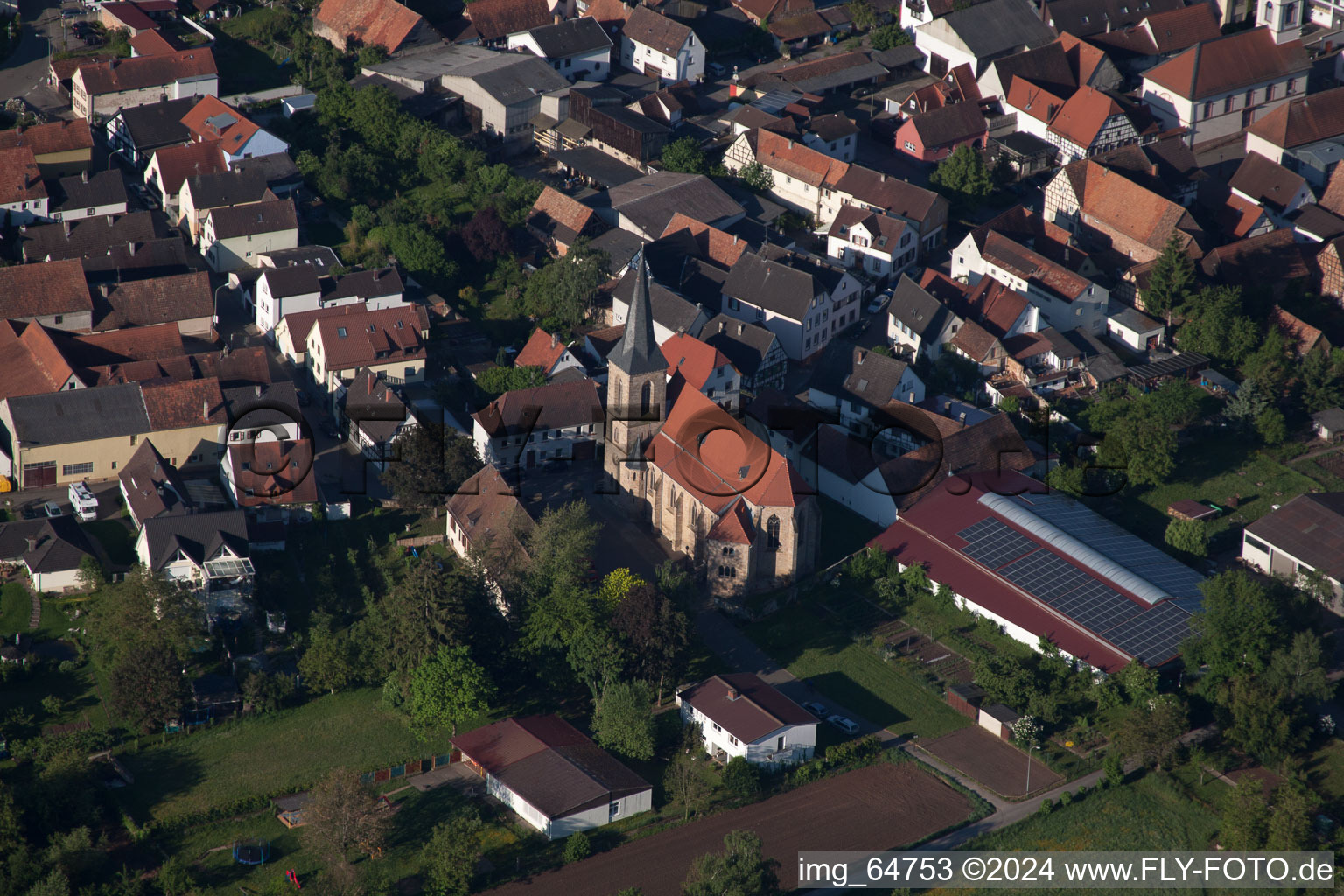 Photographie aérienne de Vue des rues et des maisons des quartiers résidentiels à le quartier Appenhofen in Billigheim-Ingenheim dans le département Rhénanie-Palatinat, Allemagne