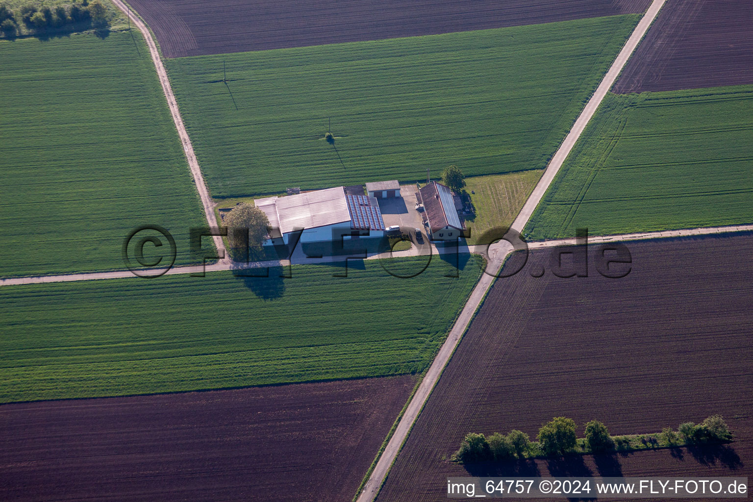 Billigheim-Ingenheim dans le département Rhénanie-Palatinat, Allemagne d'un drone