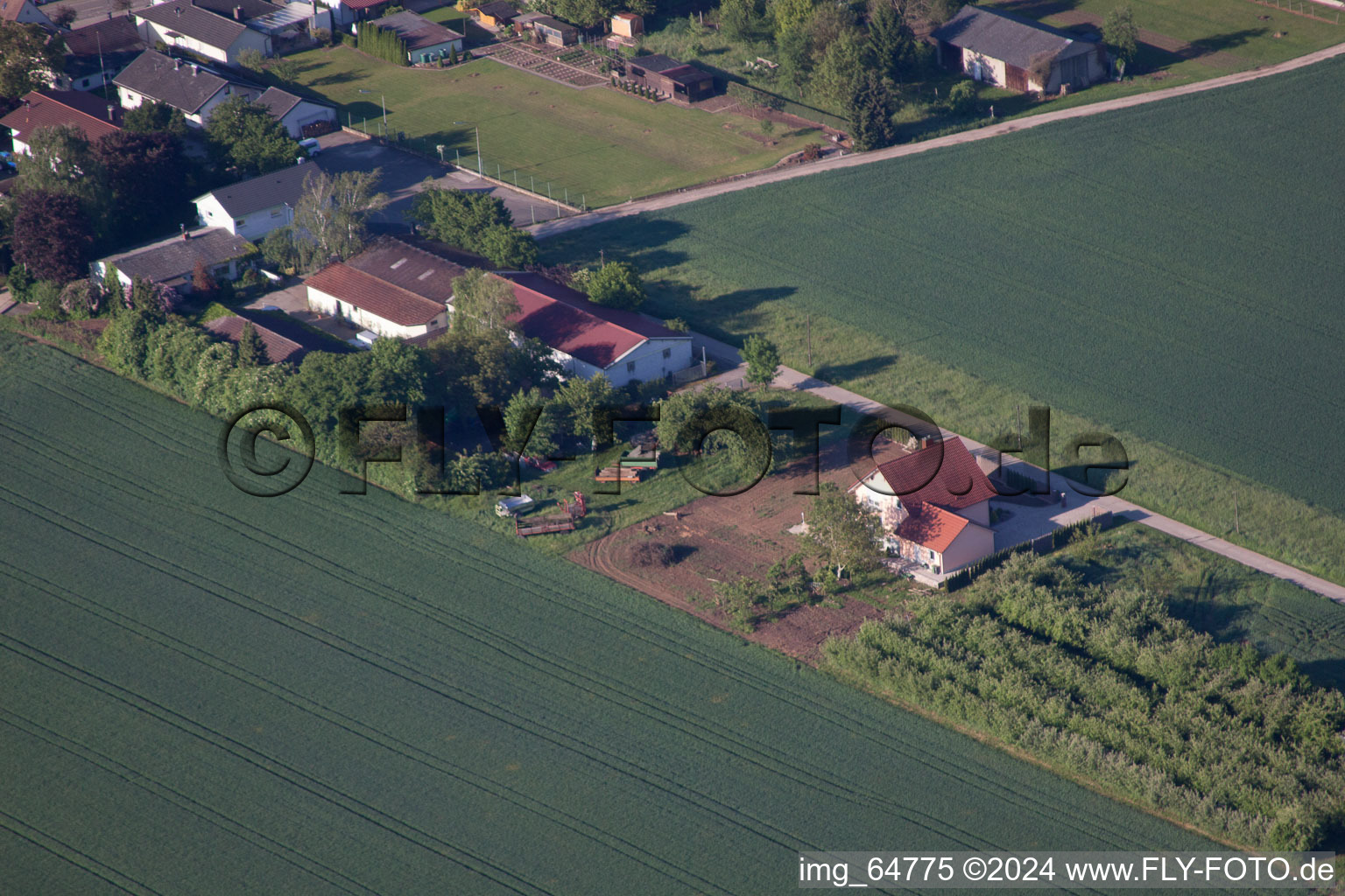 Minfeld dans le département Rhénanie-Palatinat, Allemagne vue du ciel