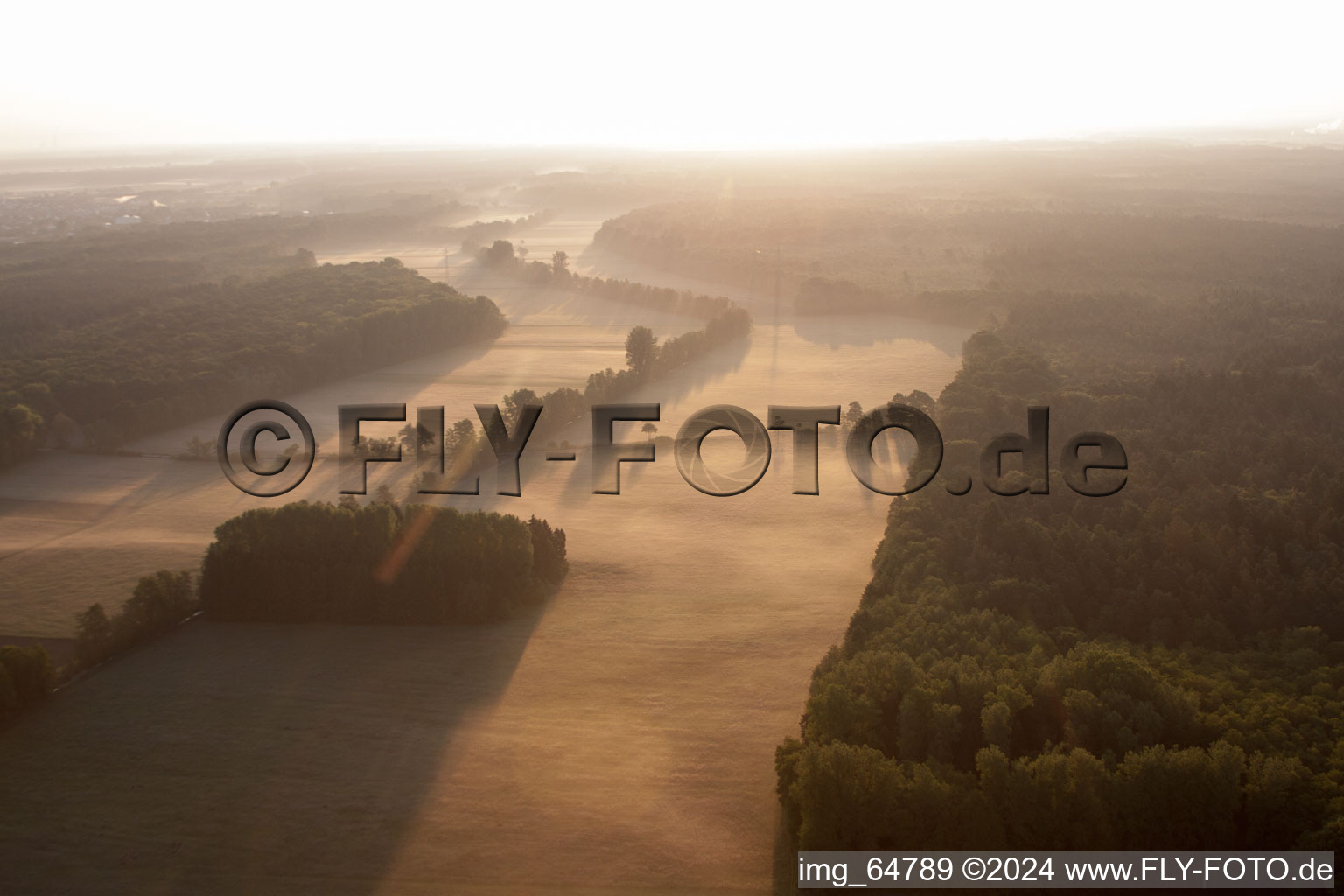 Vallée d'Otterbachtal à Minfeld dans le département Rhénanie-Palatinat, Allemagne vue d'en haut