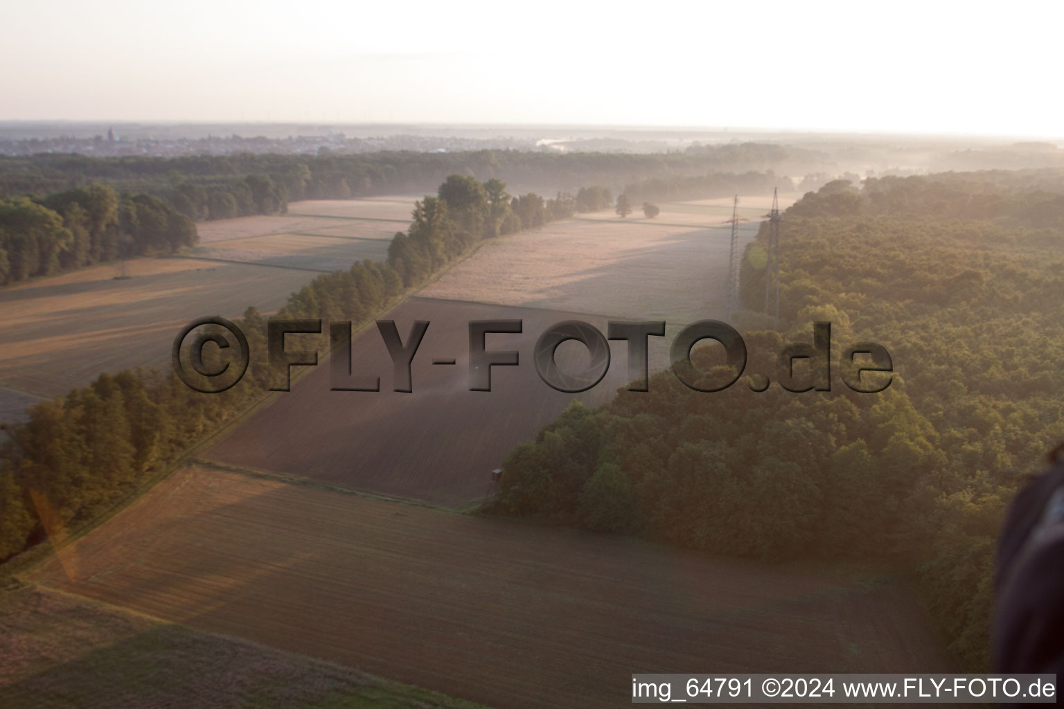 Vue d'oiseau de Vallée d'Otterbachtal à Minfeld dans le département Rhénanie-Palatinat, Allemagne