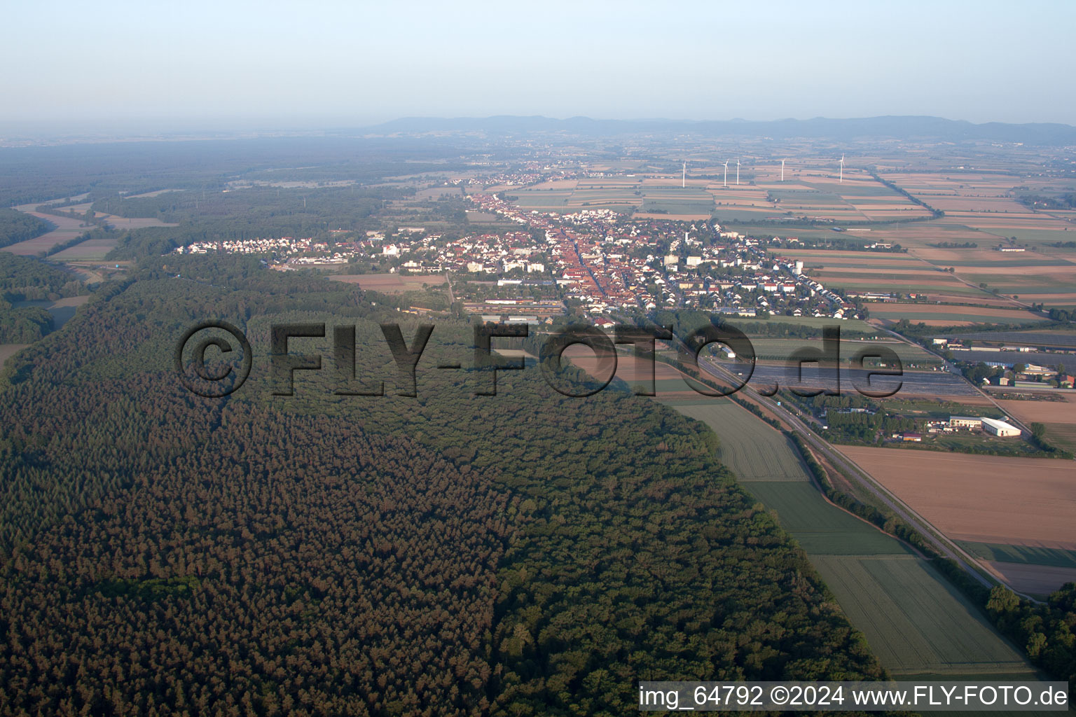 Image drone de De l'est à Kandel dans le département Rhénanie-Palatinat, Allemagne