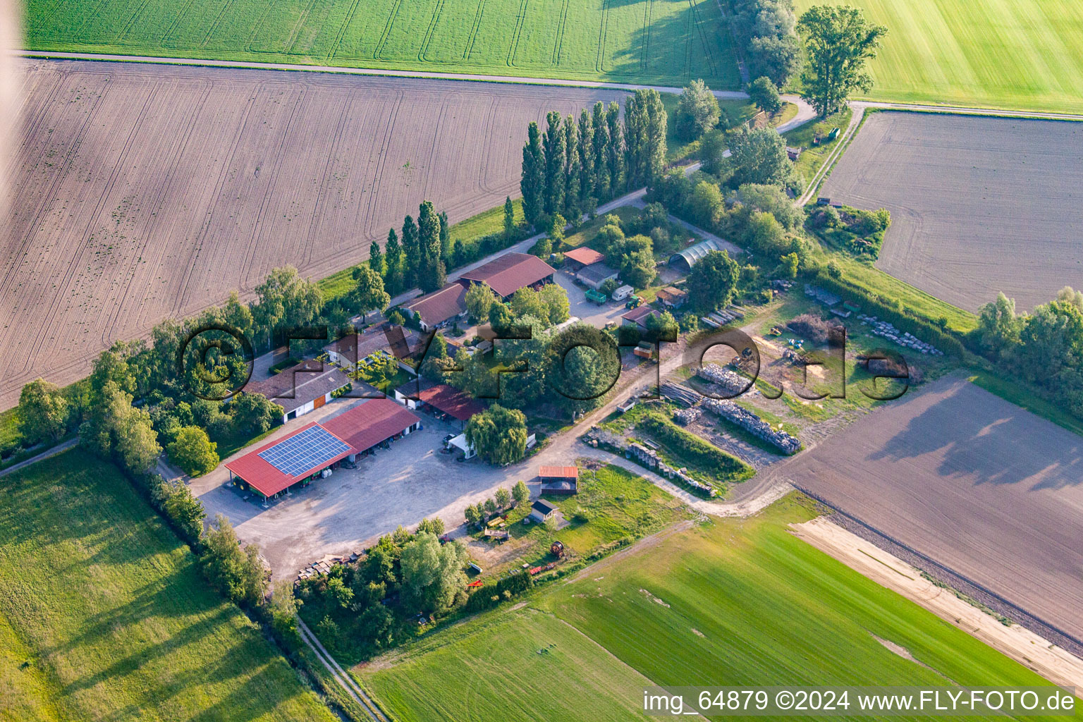 Vue aérienne de Gazon Semler à Elisabethenwörth à le quartier Rheinsheim in Philippsburg dans le département Bade-Wurtemberg, Allemagne